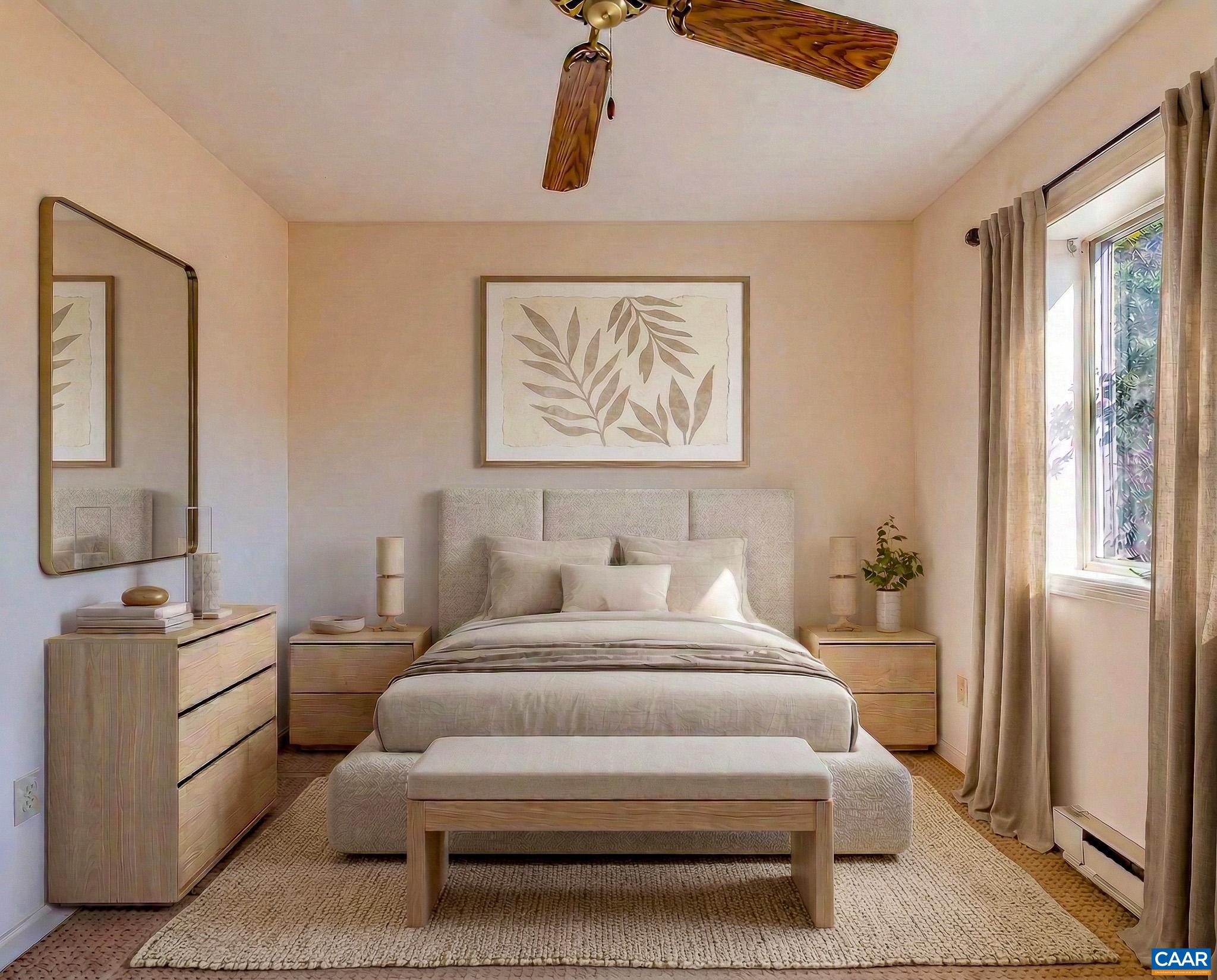 Terrace Level Bedroom - VIRTUAL STAGED