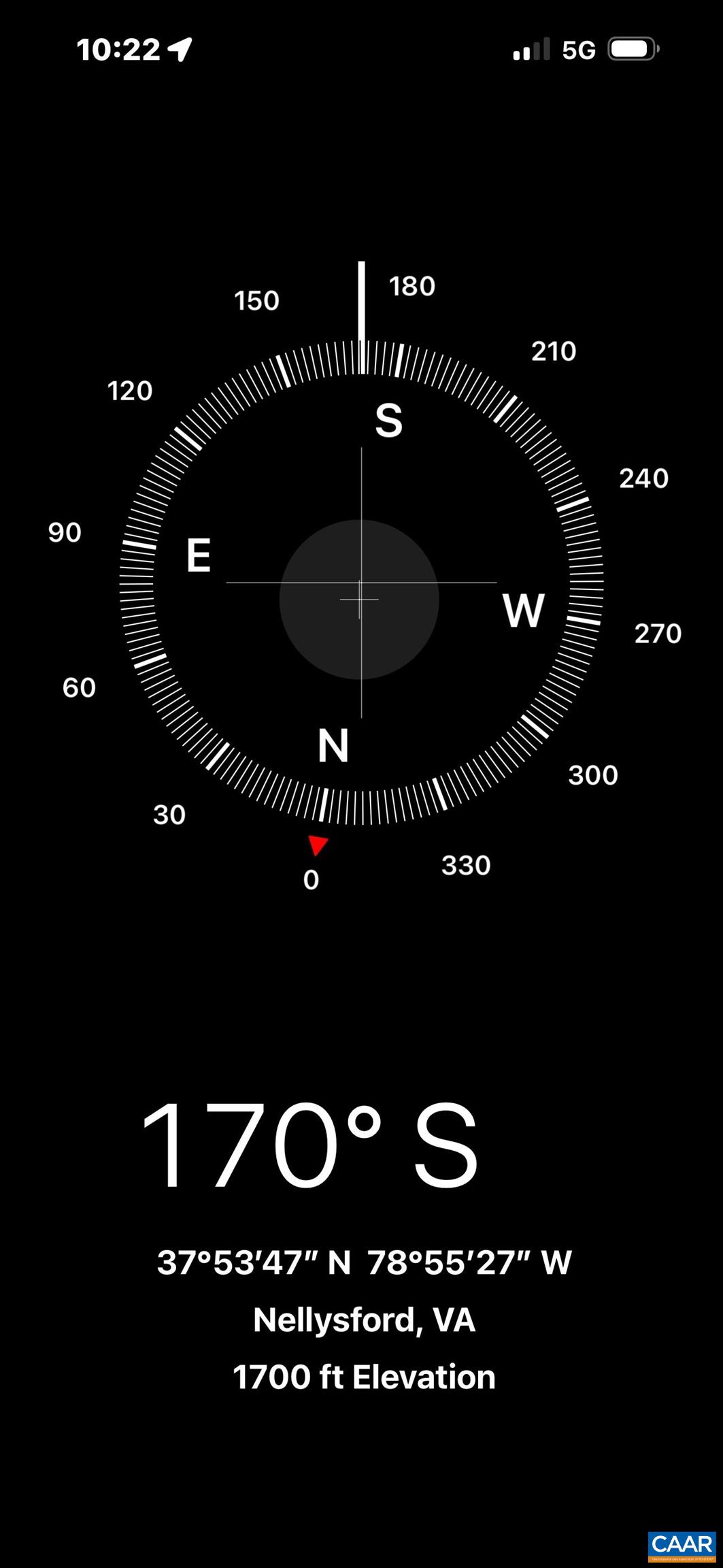 south facing from deck