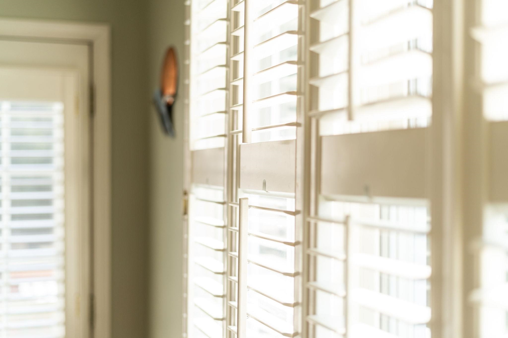 Plantation shutters through out. (even in the unfinished basement!)