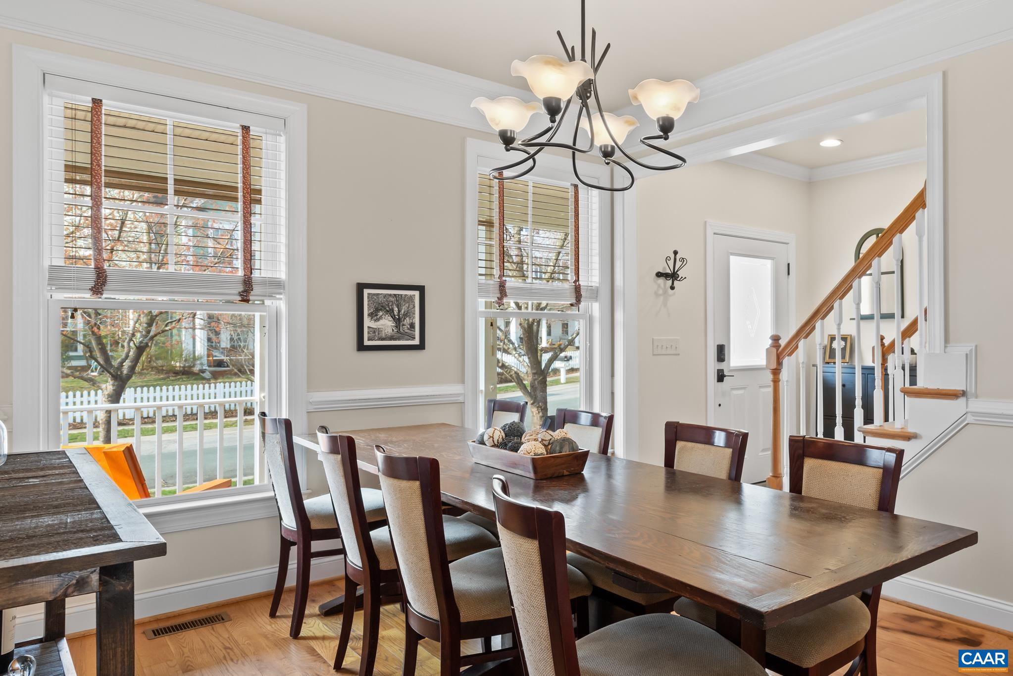 Another view of the dining room looking out the front of the home.