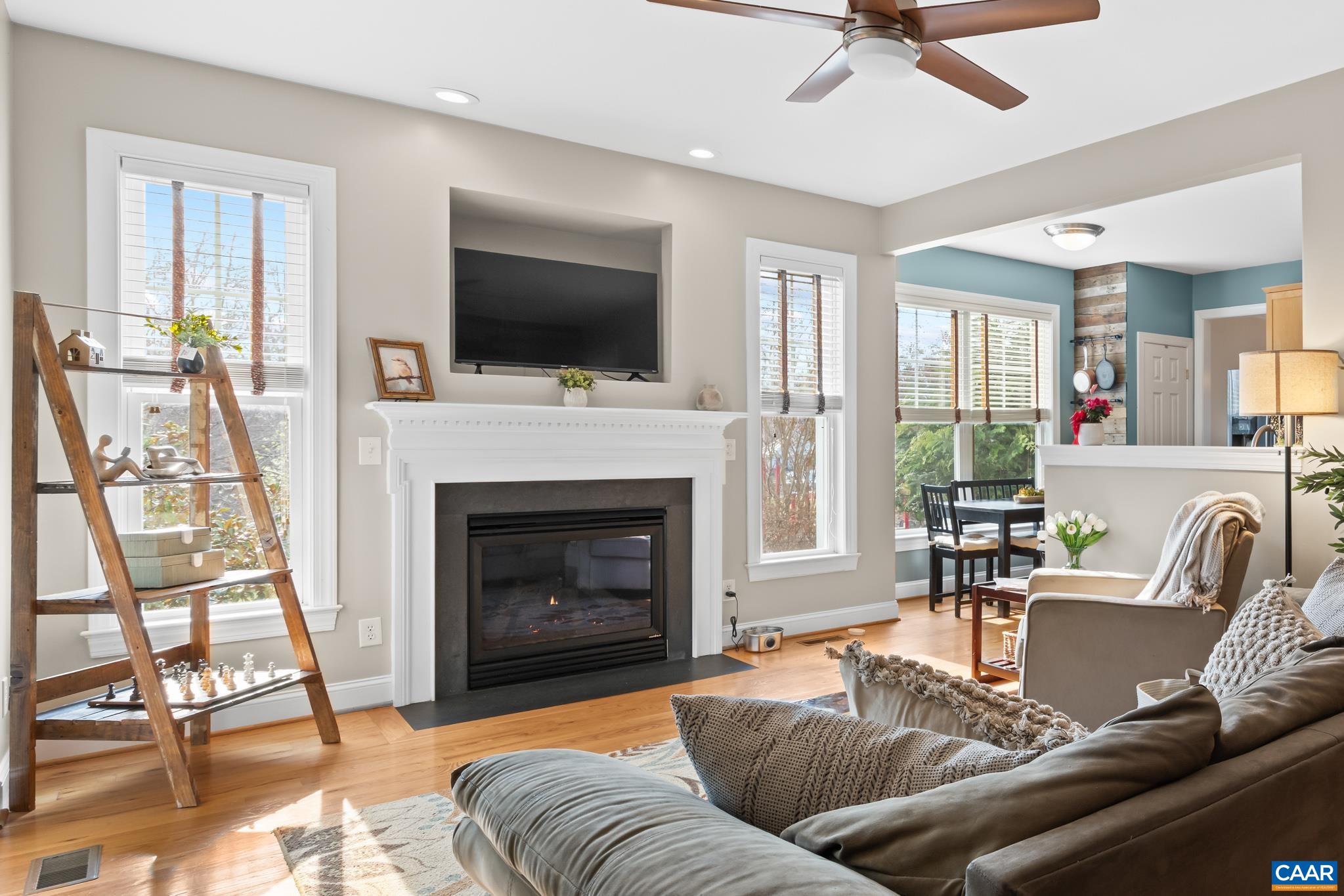 Gas fireplace in the living room.
