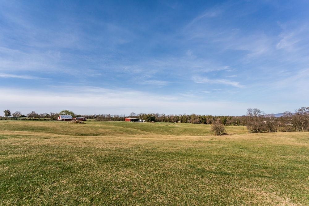 looking back to pole shed on west side and new building on SE side of property.