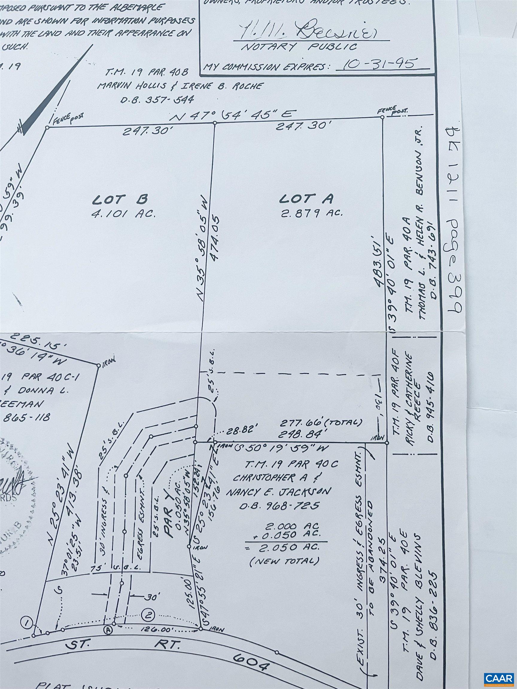 Full Plat showing Lot A & B