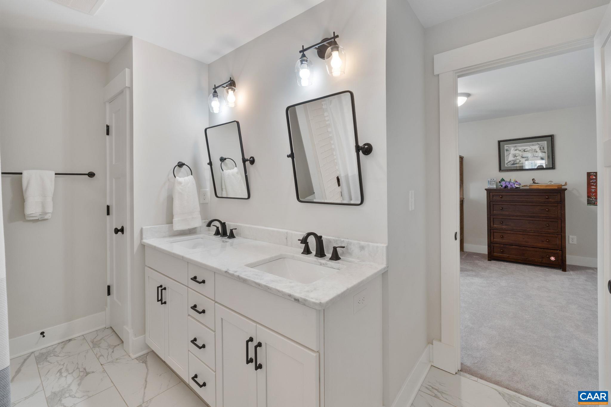 Jack-and-Jill bathroom connecting two 2nd floor bedrooms.