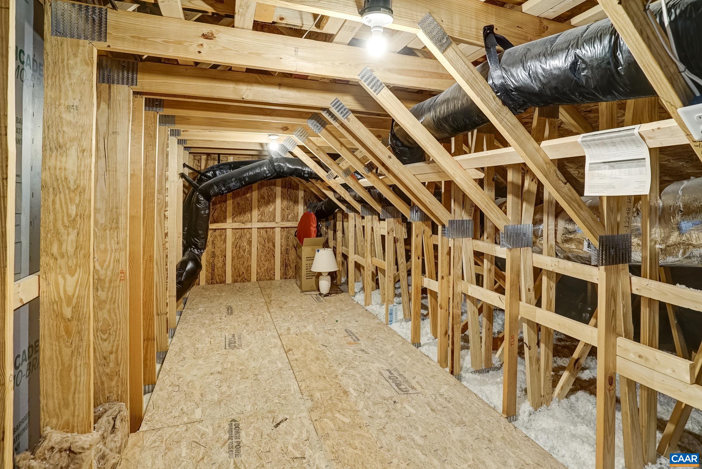 Unfinished storage area above garage - a place for everything! Unfinished storage area above garage - a place for everything!