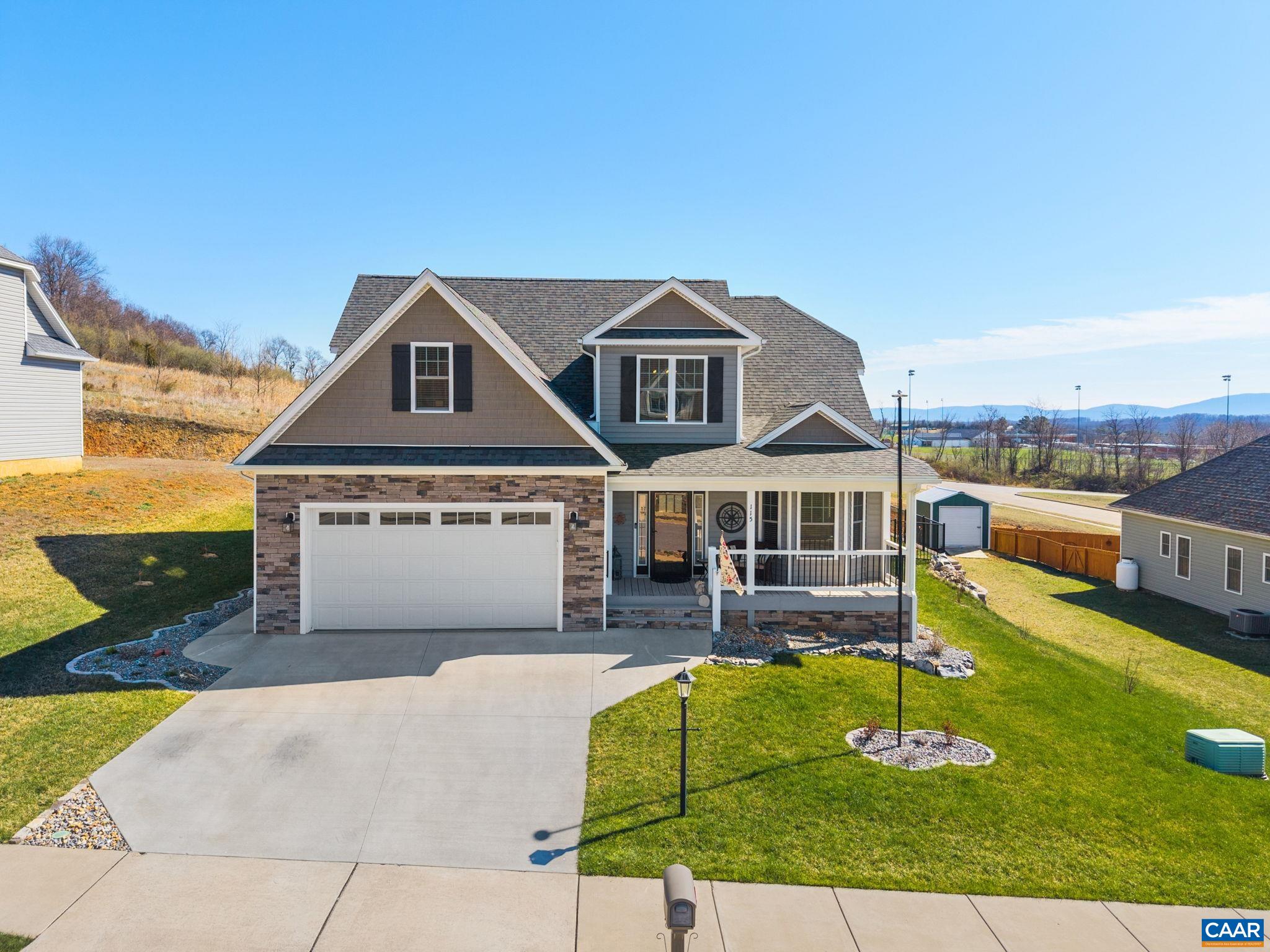 The home features stone accents. The home features stone accents.