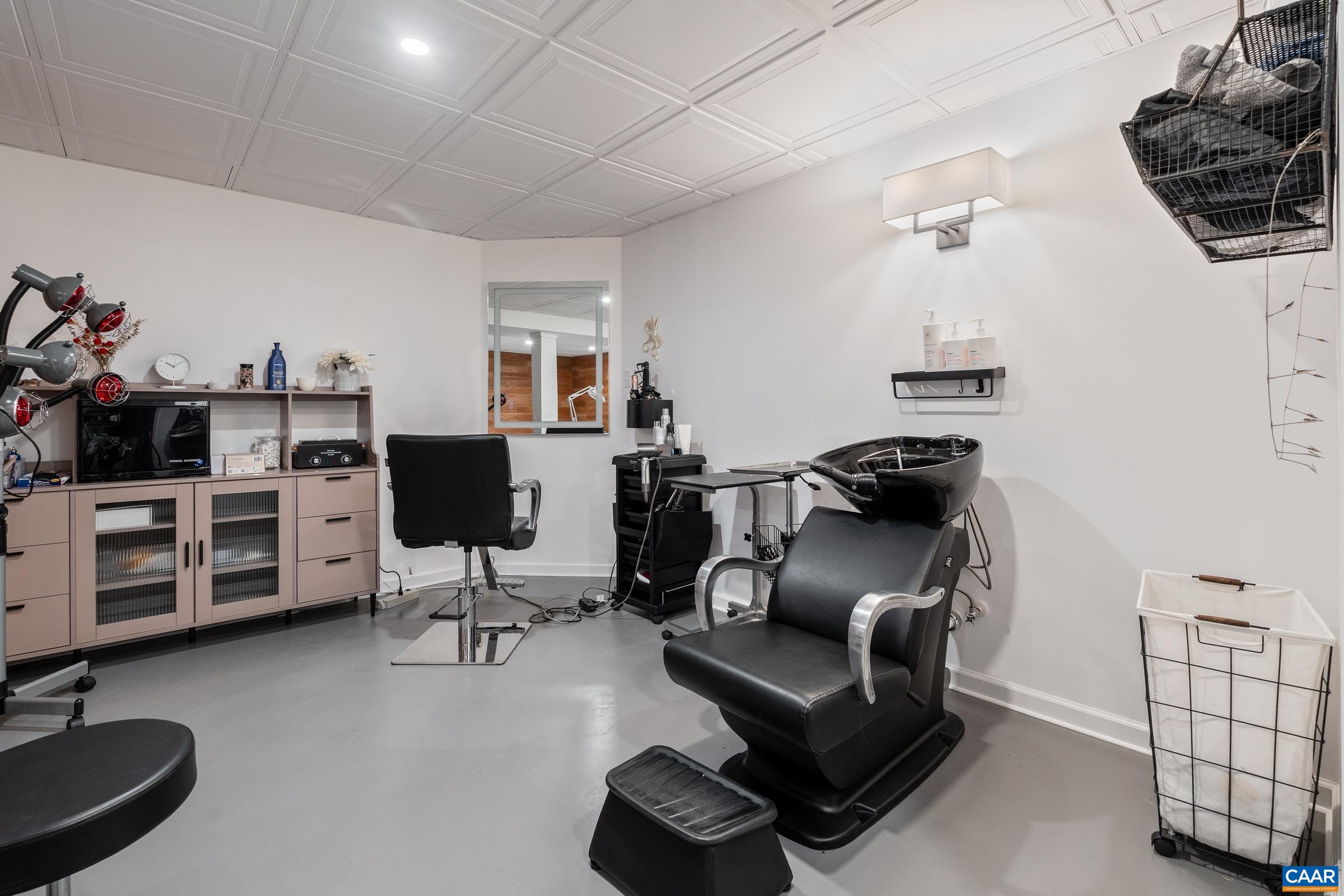 On site salon complete with cutting station, infrared medical sauna and whirlpool spa.