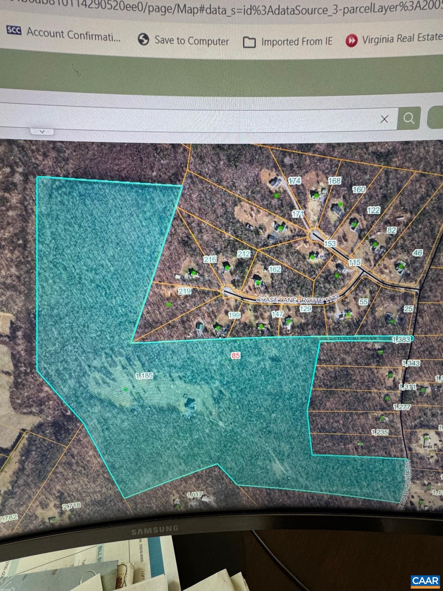 GIS View showing where House is located on the property.