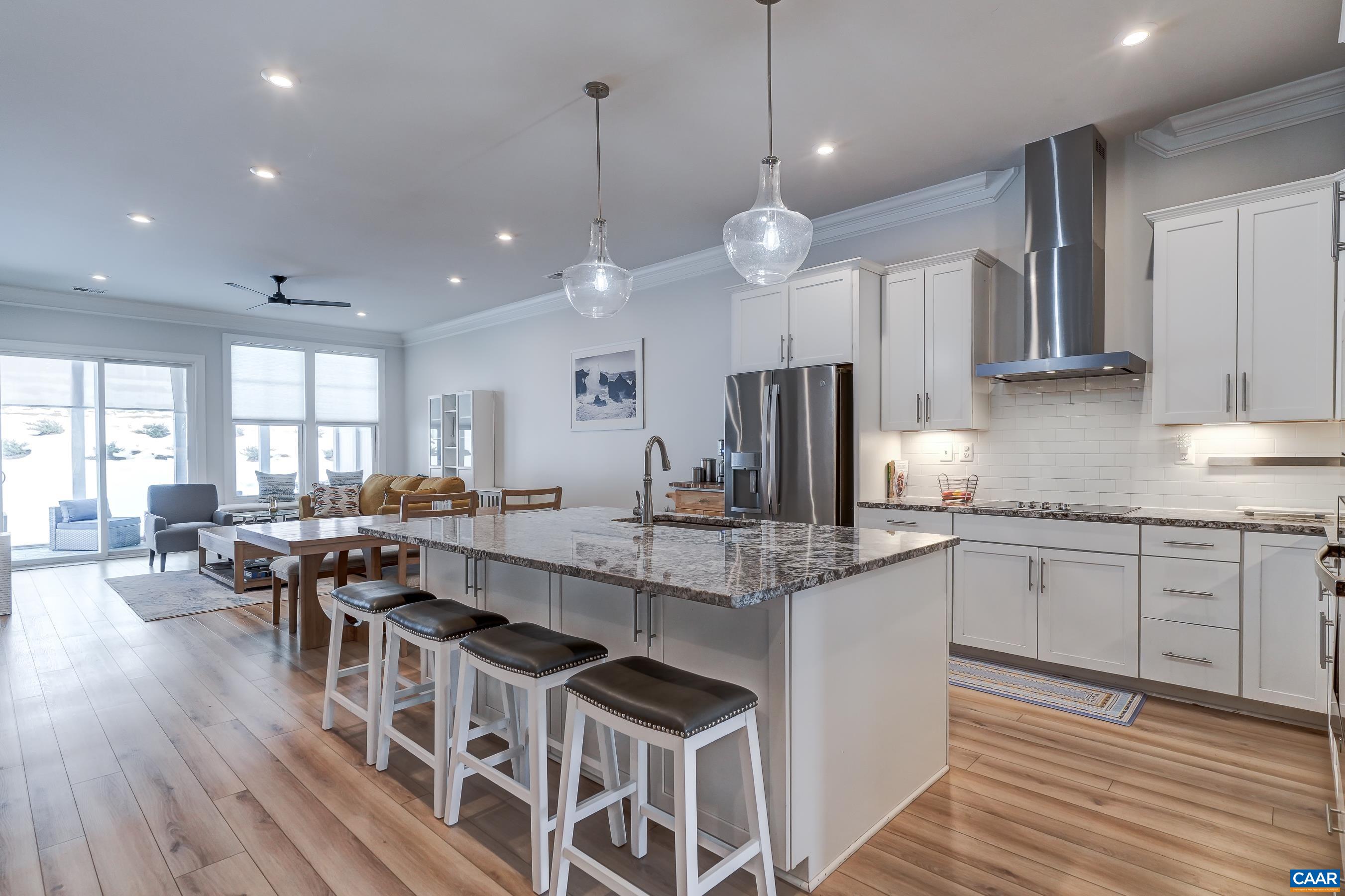 Seating for four at the large island.