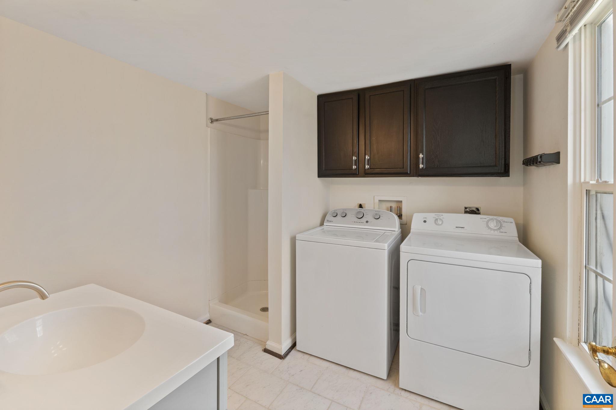 Cabinets above for added storage