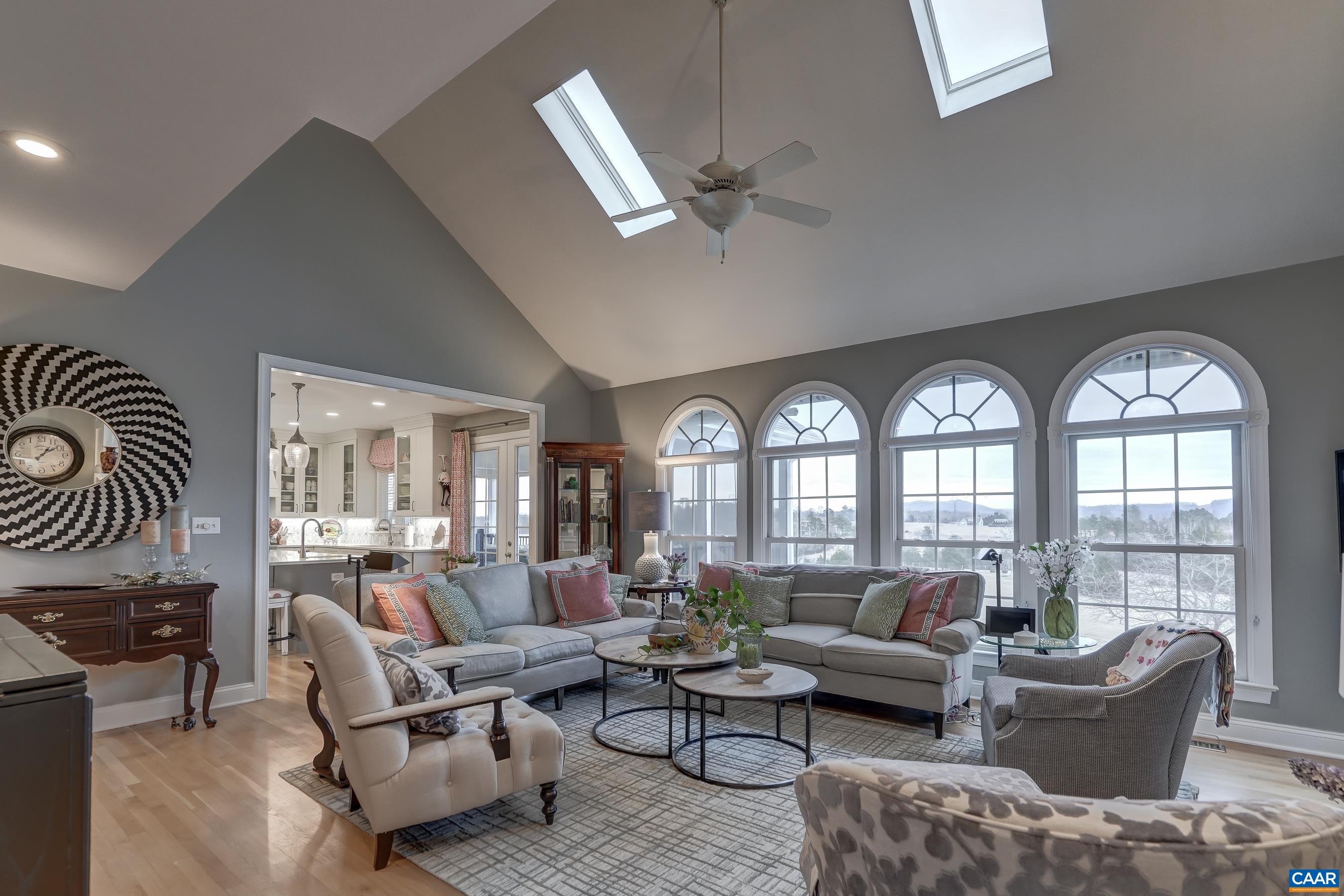 Arched windows with amazing mountain views. Arched windows with amazing mountain views.