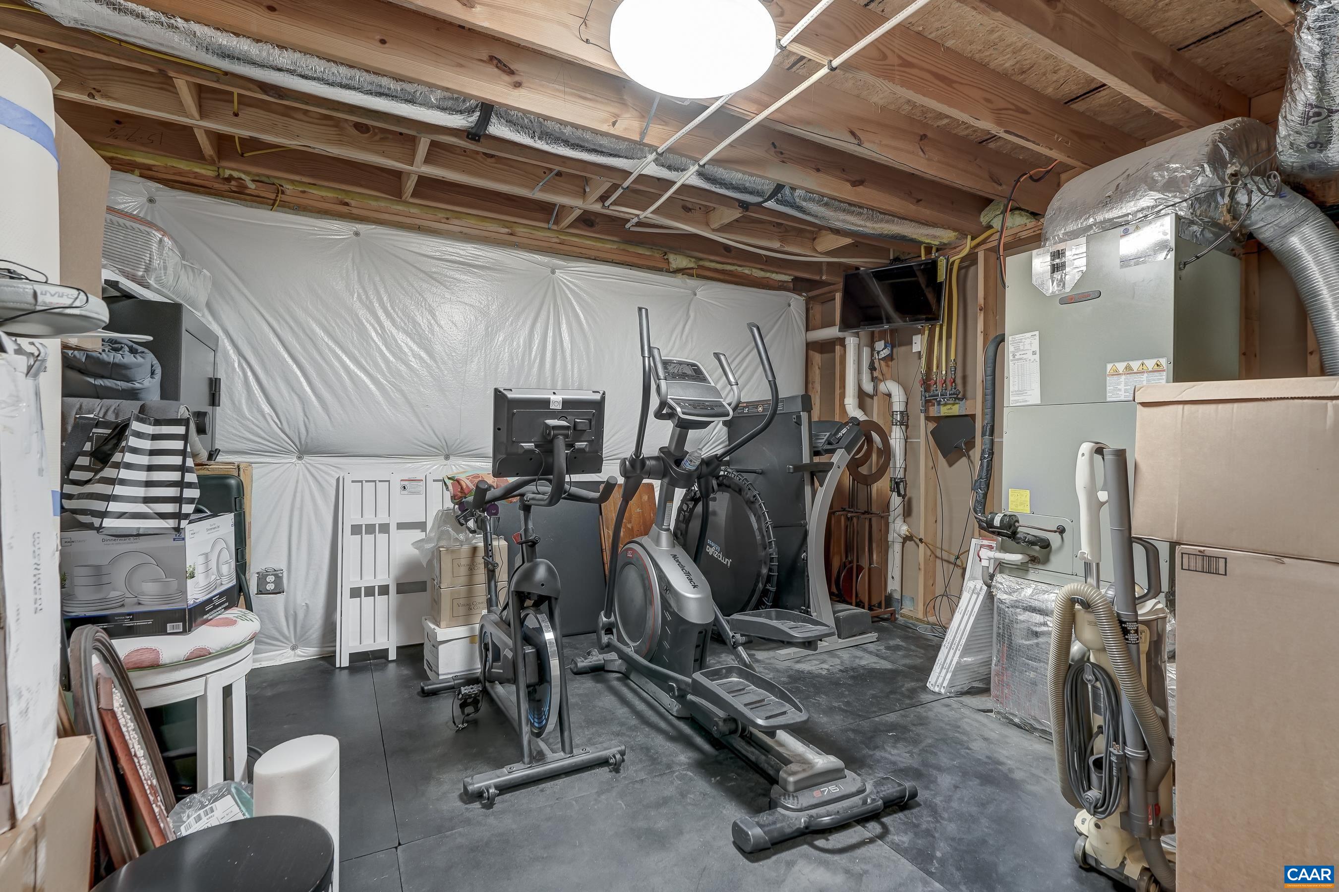 Unfinished space could be a workout room! Unfinished space could be a workout room!