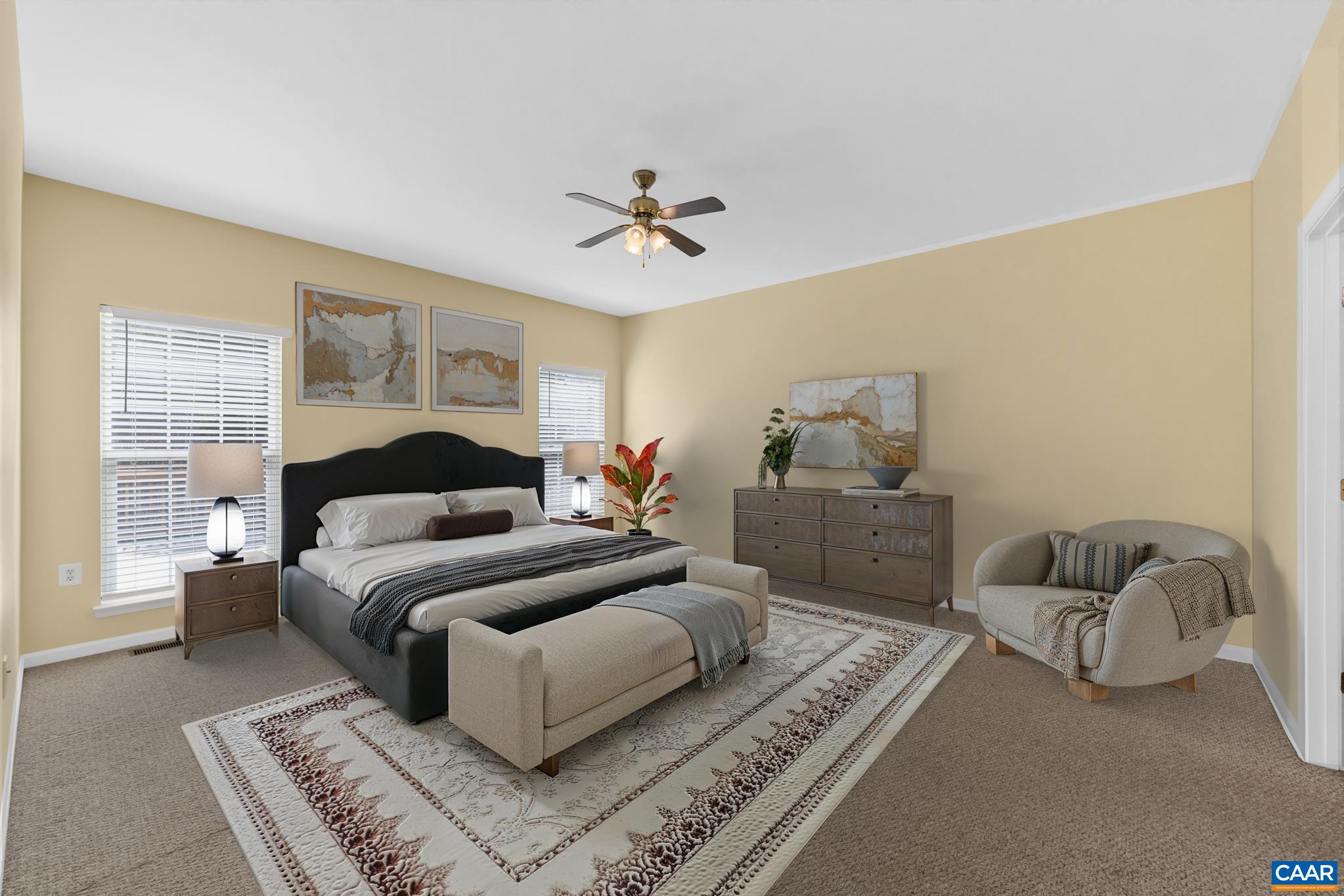 This large primary suite has room for a king size bed, sitting area and more. This large primary suite has room for a king size bed, sitting area and more.