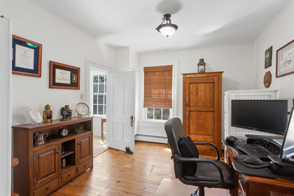 in one of the upper level bedrooms.