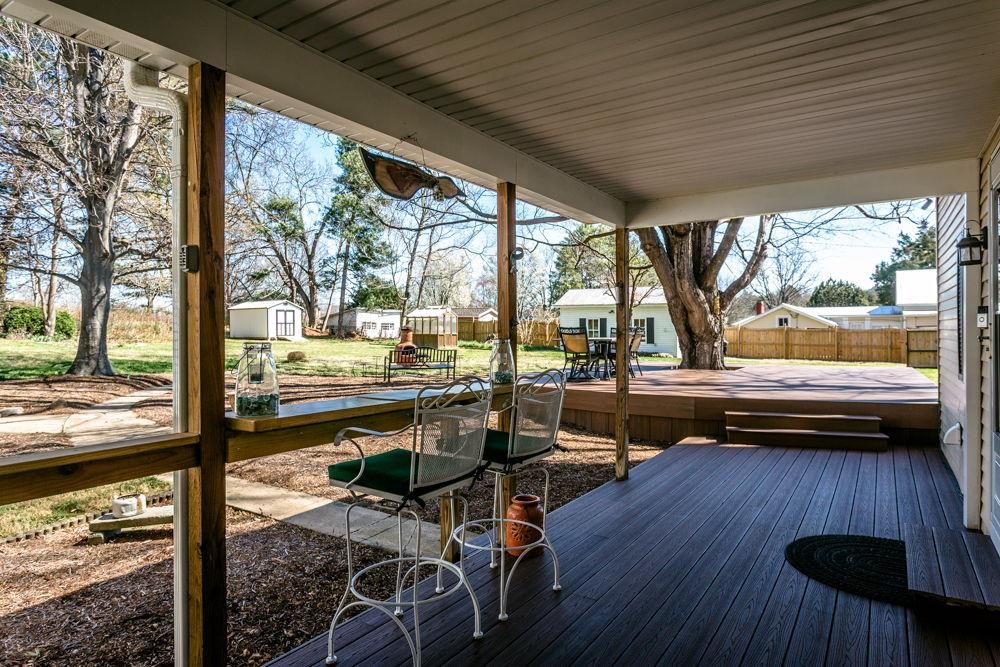 allows for having a place for morning coffee or evening glass of wine.