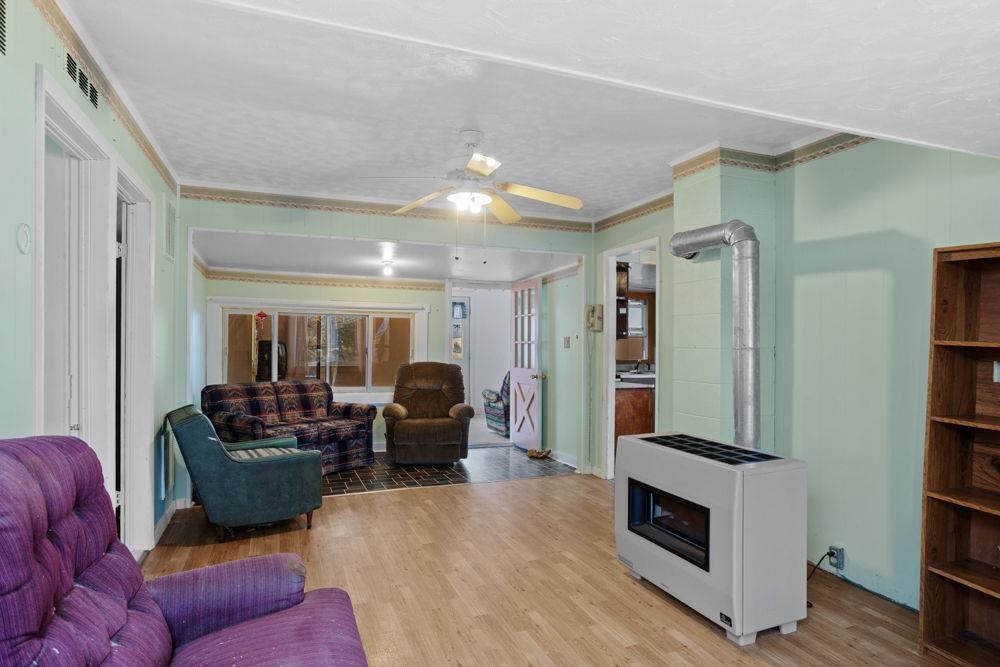 looking south to north with sitting areas.