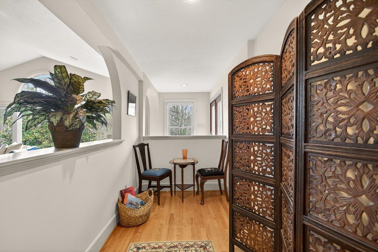 This unique space is part of the transition from the original house to the Great Room. It could be a child's play area, a place for board games, video games or just a cozy space for reading This unique space is part of the transition from the original house to the Great Room. It could be a child's play area, a place for board games, video games or just a cozy space for reading