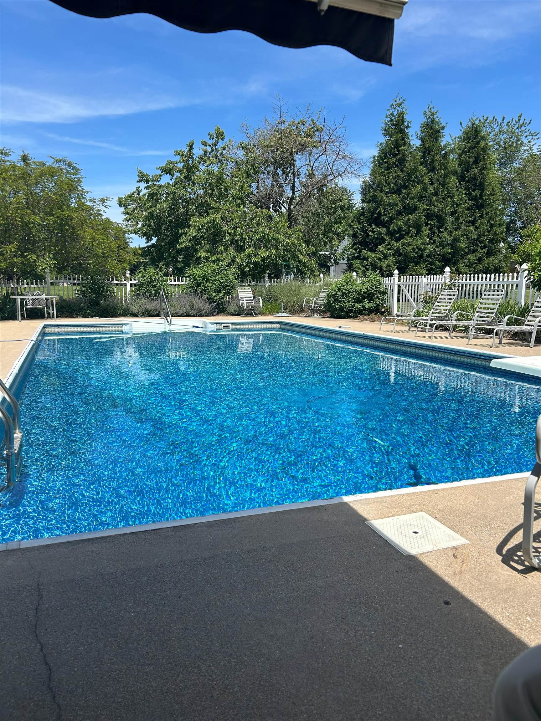 When the weather warms up, the inviiting salt water pool is up and running forthe summer When the weather warms up, the inviiting salt water pool is up and running forthe summer