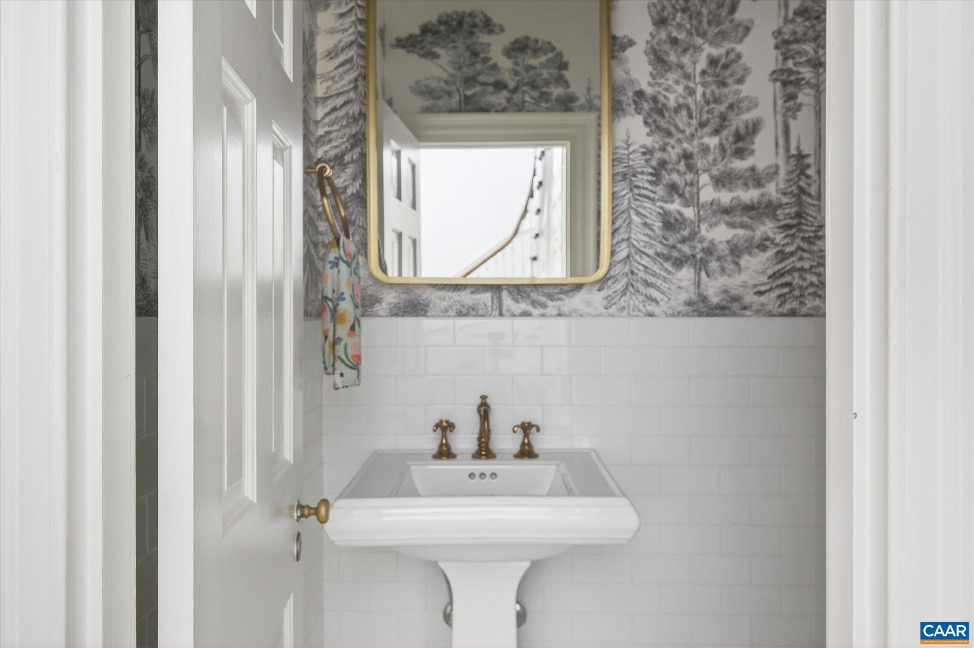 Formal powder room off front hall