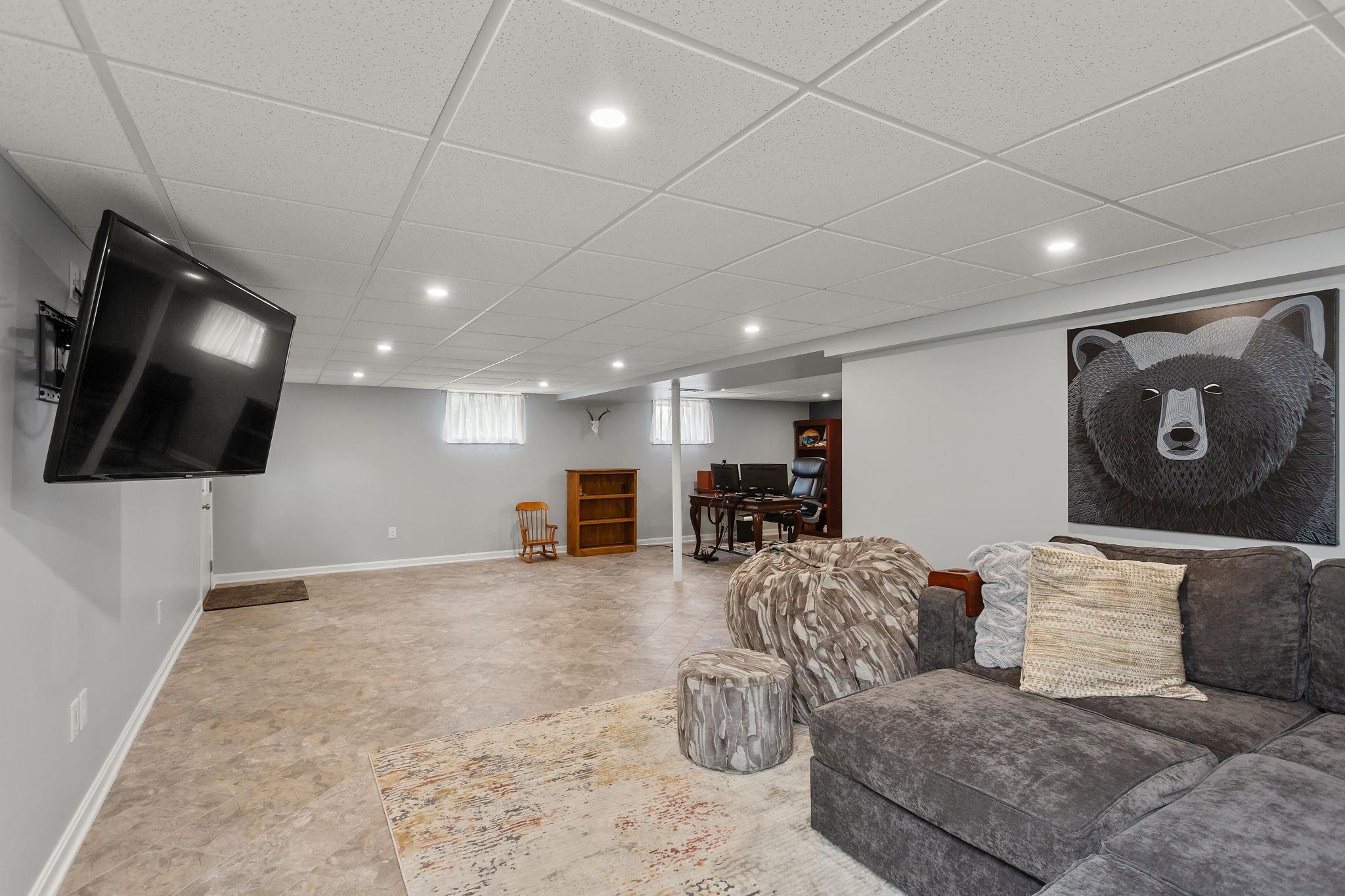 in basement with TV Area.