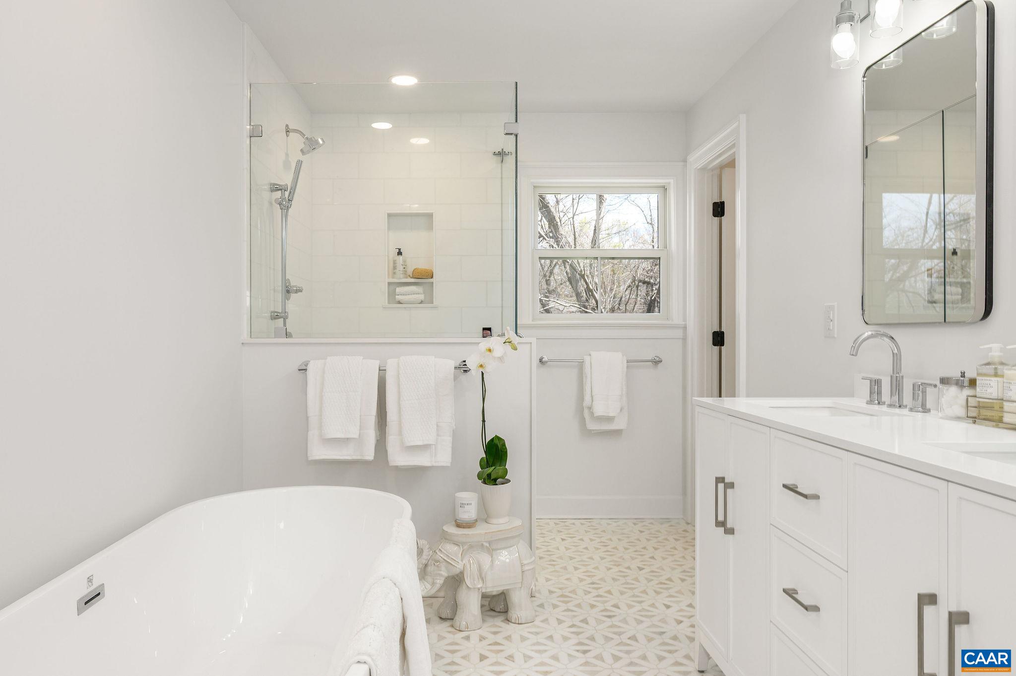 Spa-like environment with soaking tub