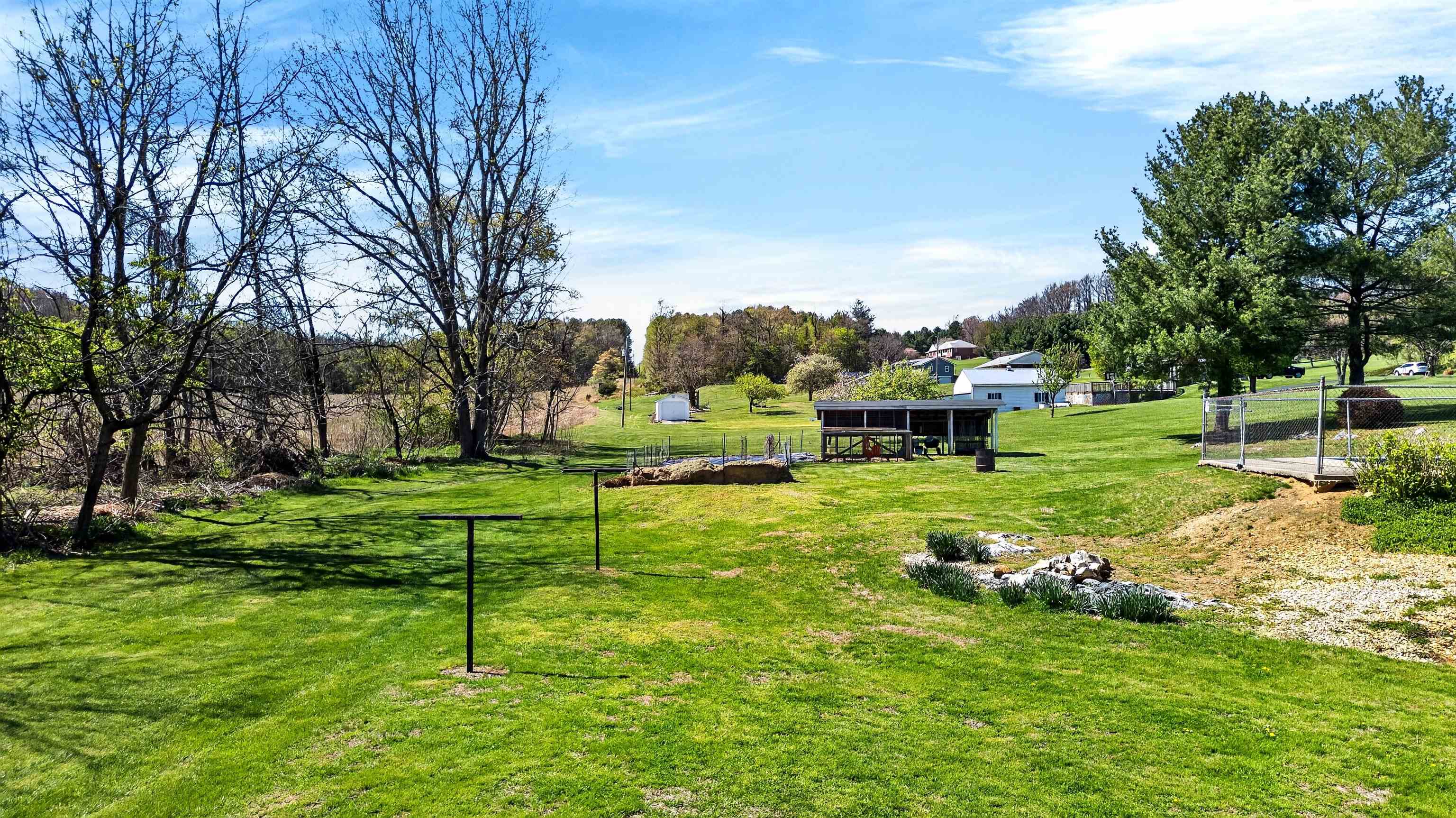 Open, usable yard with garden space and room to enjoy outdoor living, offering flexibility for gardening, recreation, or relaxing in a peaceful setting.