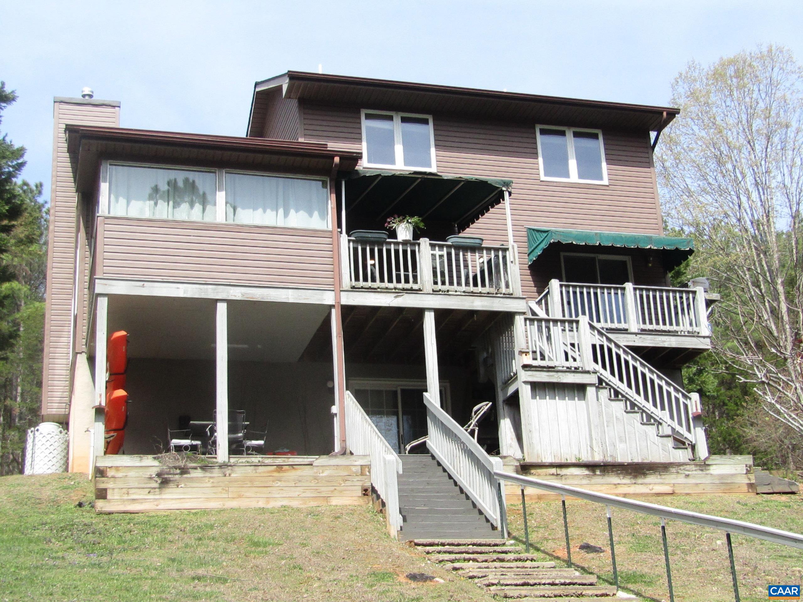 This home offers 2 deck and a sunroom overlooking the water.