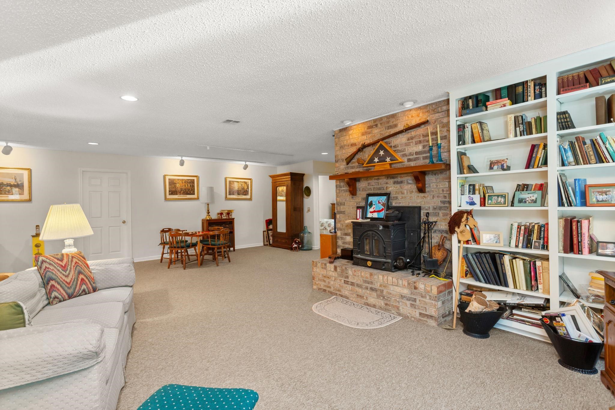 in the family room on the terrace level.