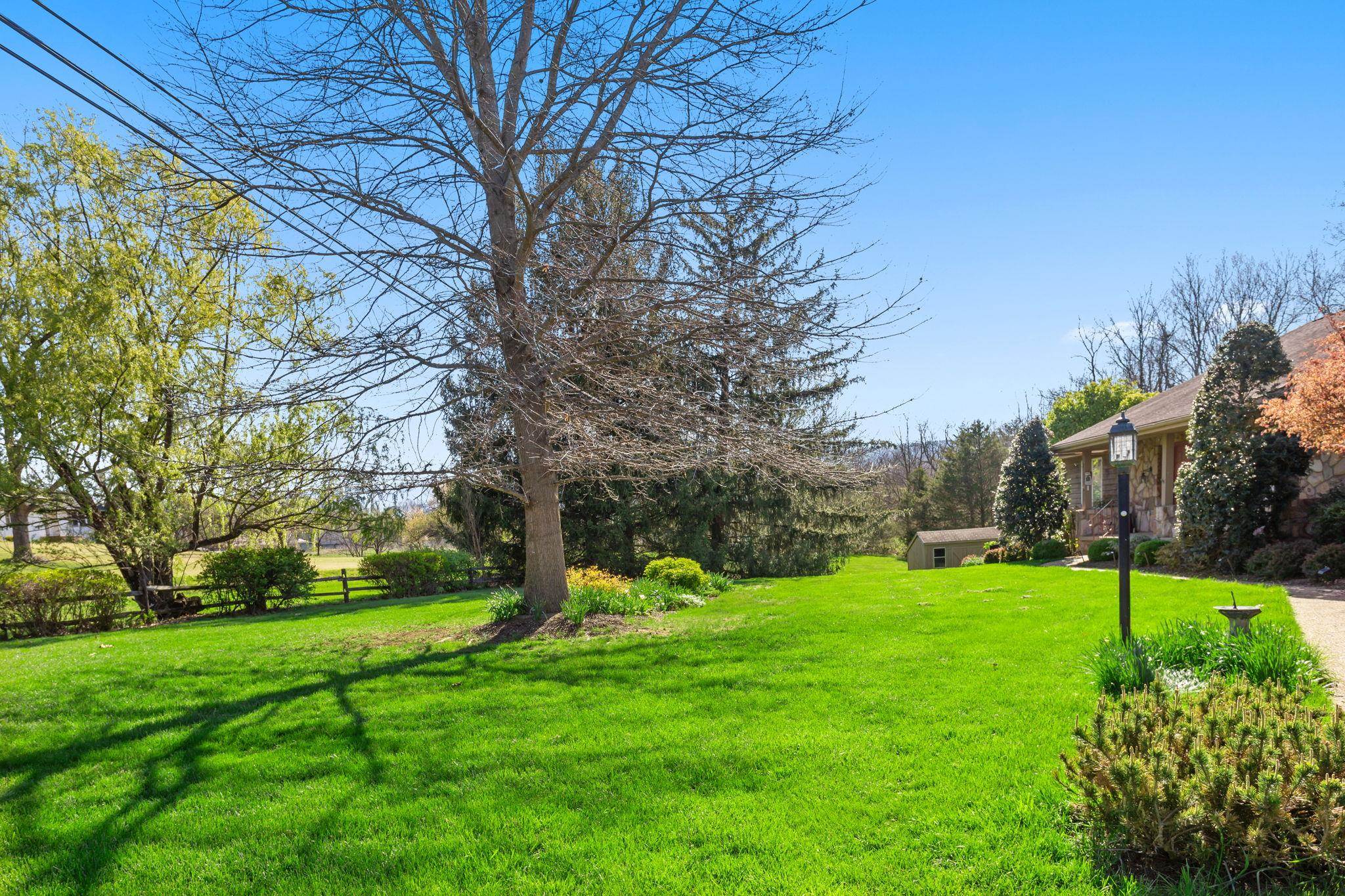 with mature landscaping.