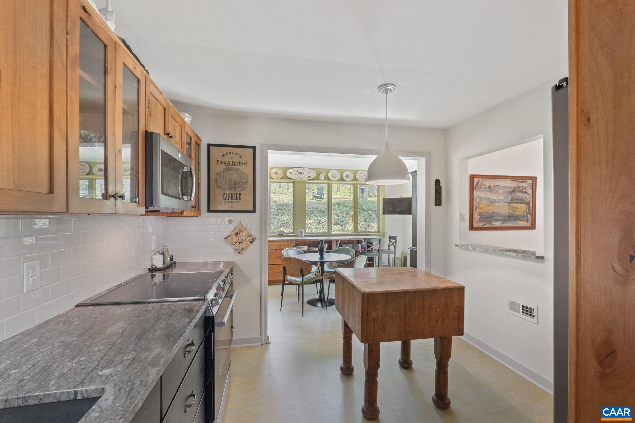 There are 2 pocket doors in this kitchen.