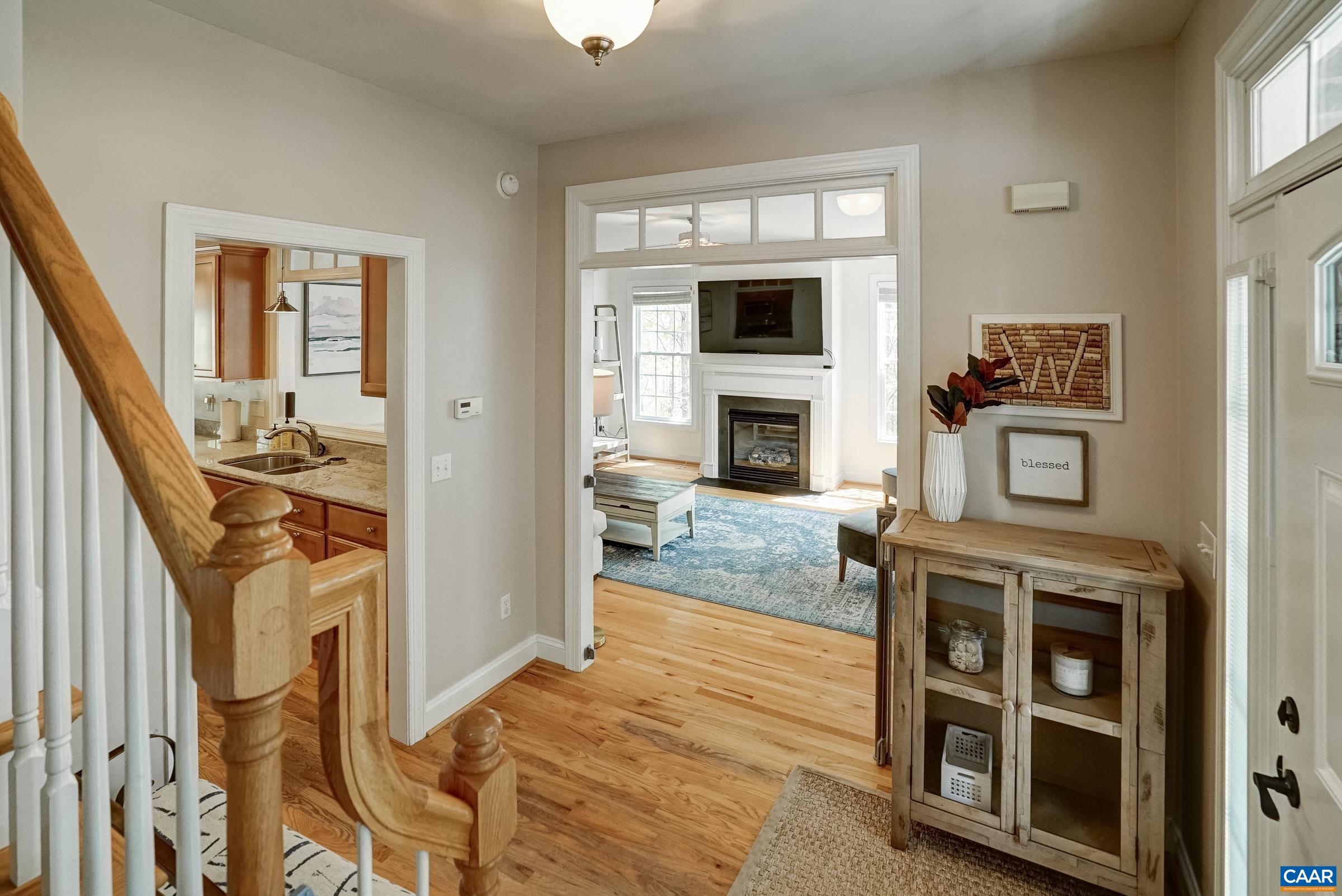 Transoms above doorways let light flow in.