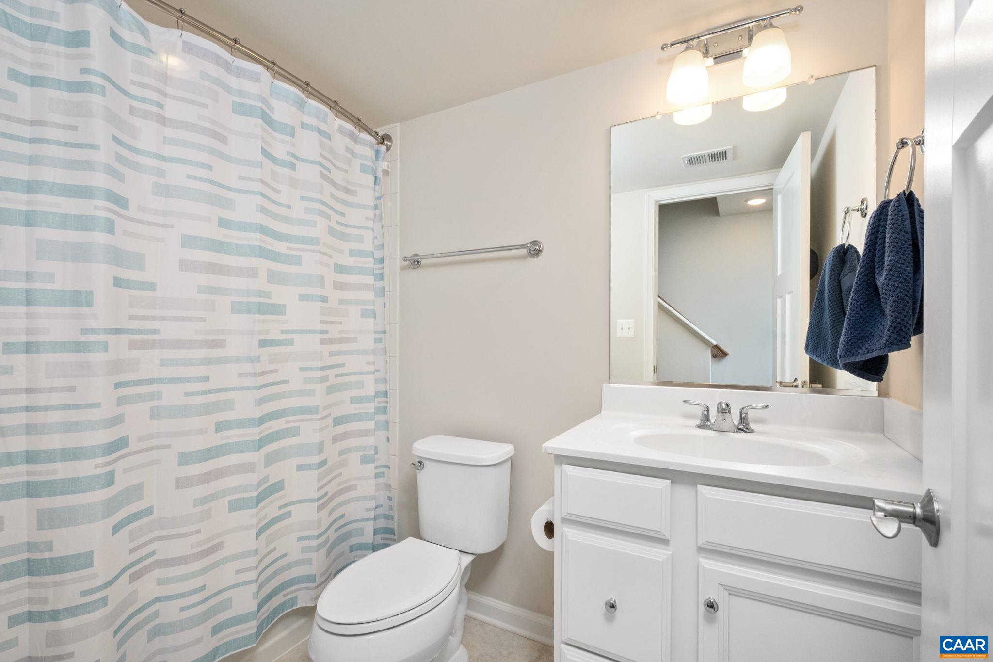 Full bathroom on lower level.