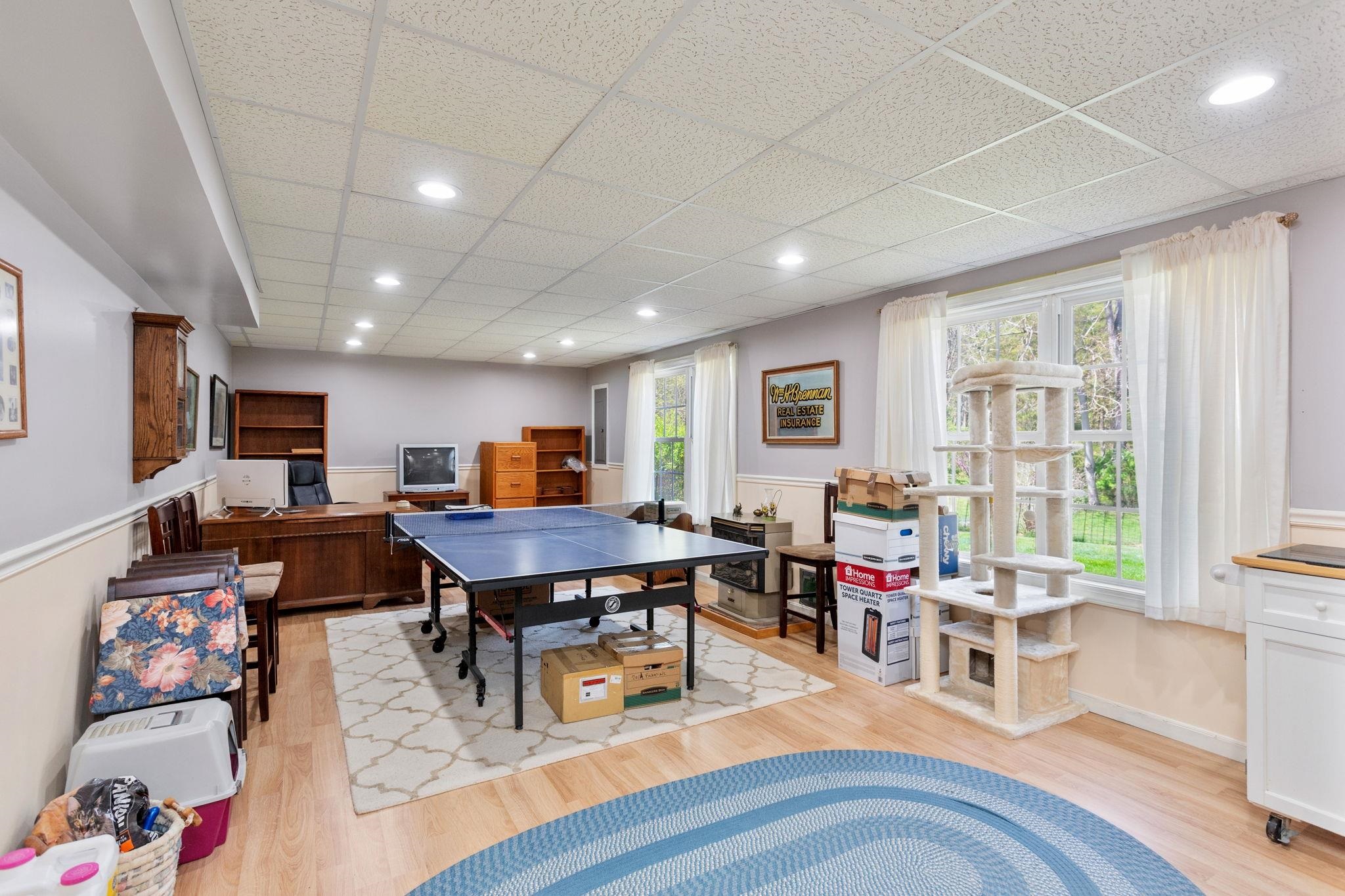 game room and office.