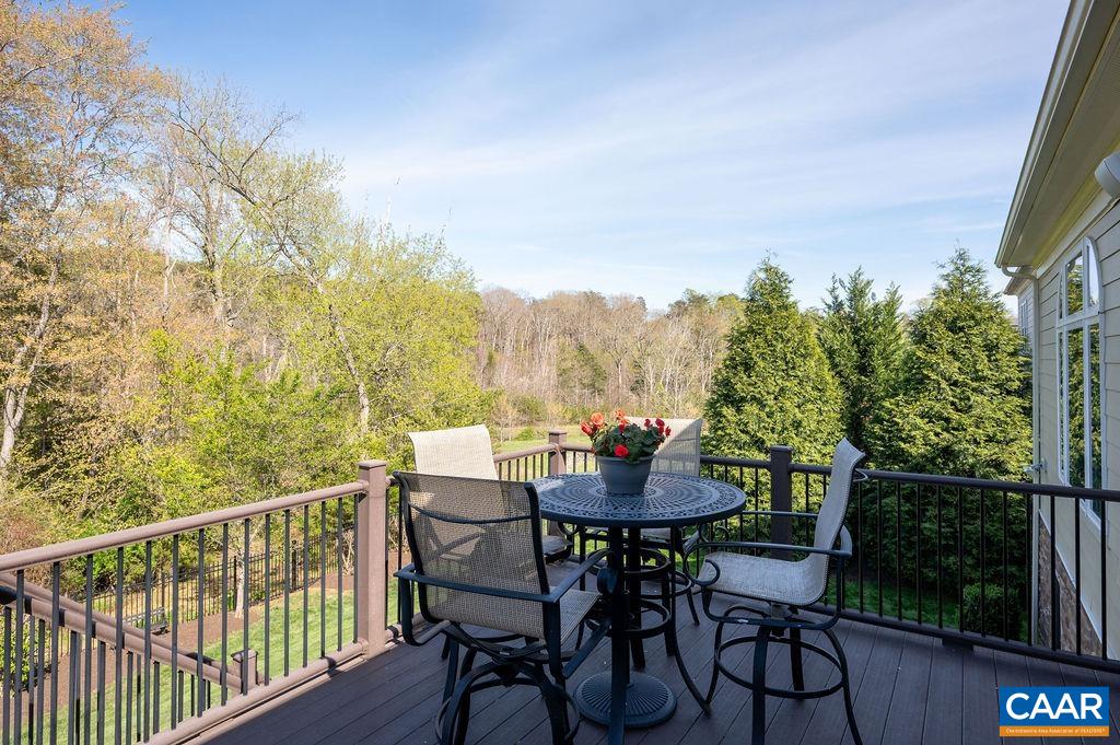 From the large deck, you'll enjoy the views of the neighborhood park, the community common space, and the woods beyond.