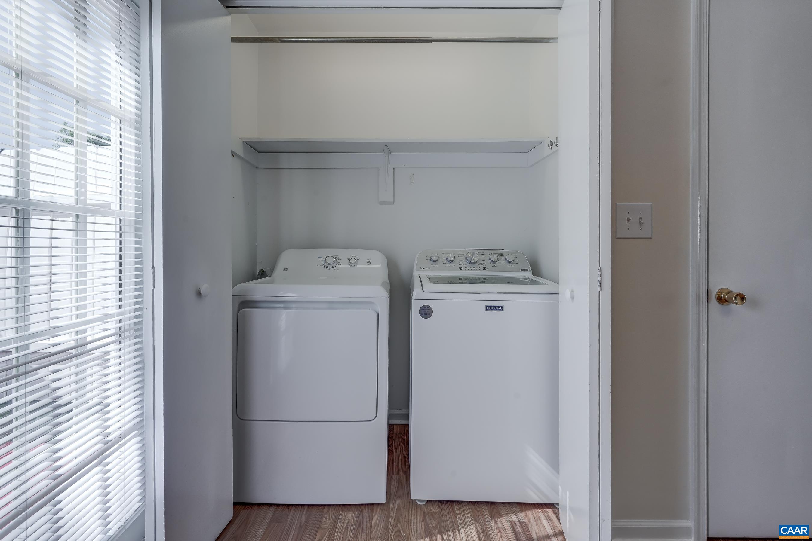 Washer and dryer in the kitchen.