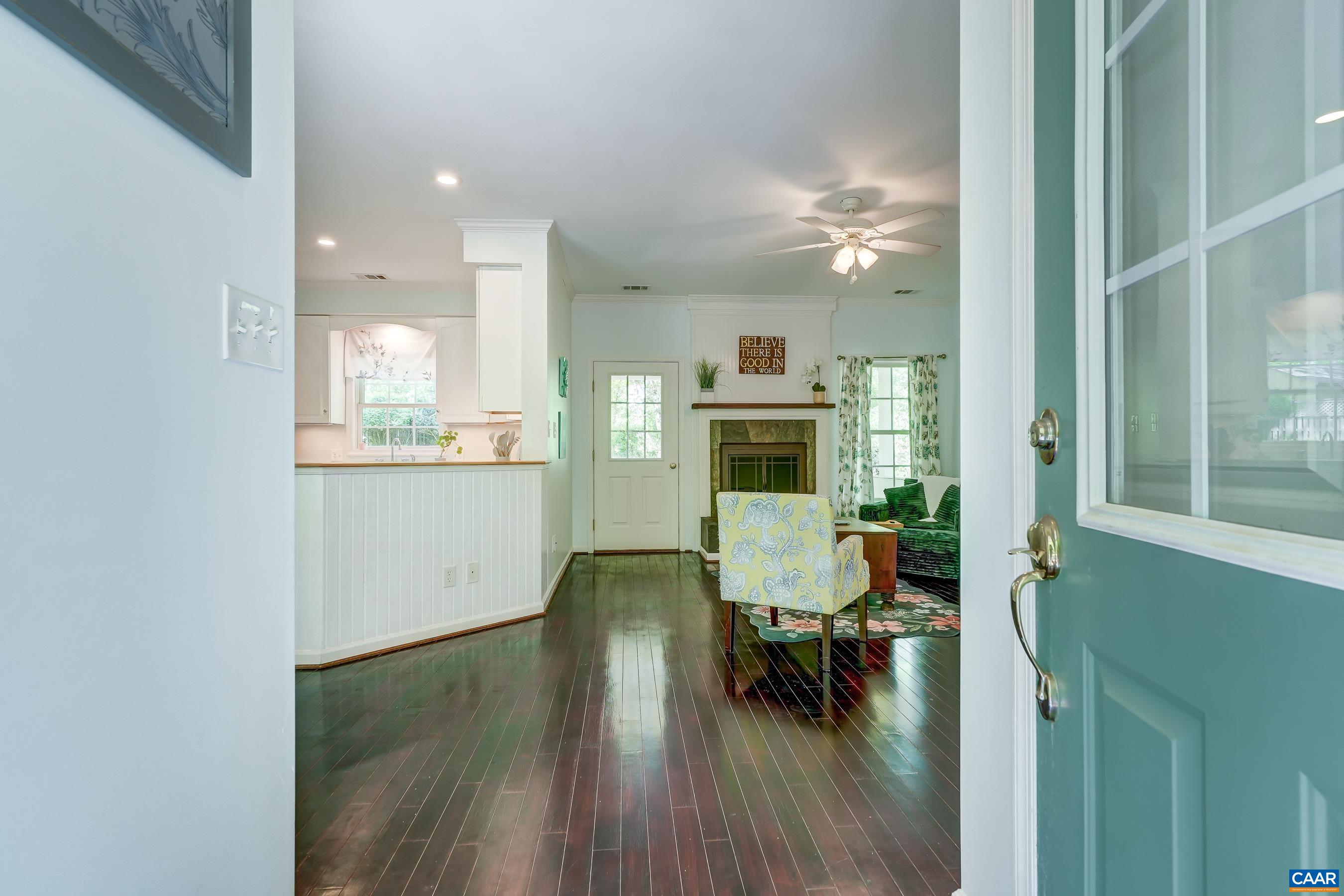 Hardwood floors throughout the common areas of this beautifully maintained home.