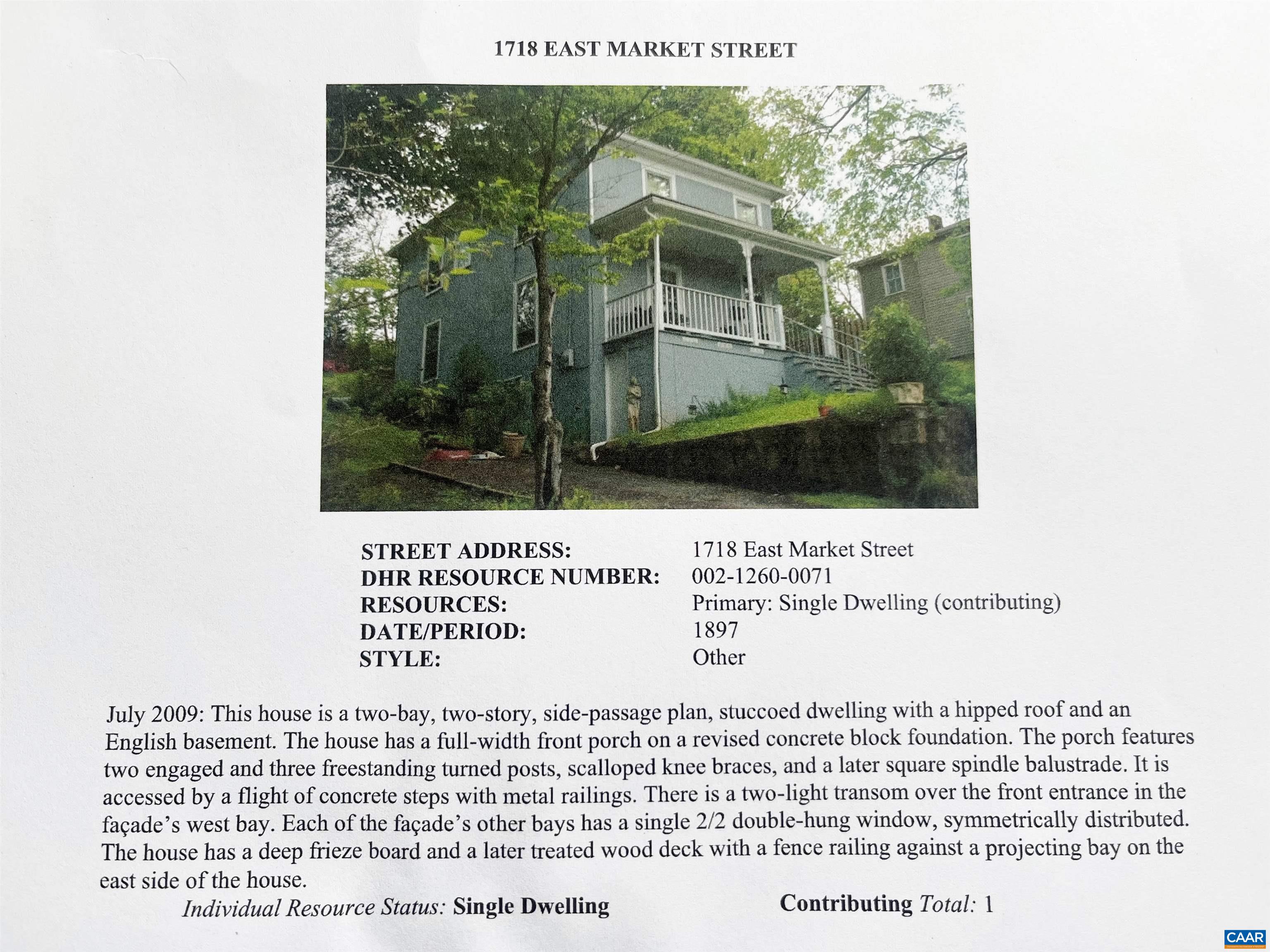 1718 MARKET ST, CHARLOTTESVILLE, Virginia 22902, 3 Bedrooms Bedrooms, ,1 BathroomBathrooms,Residential,1718 MARKET ST,676488 MLS # 676488