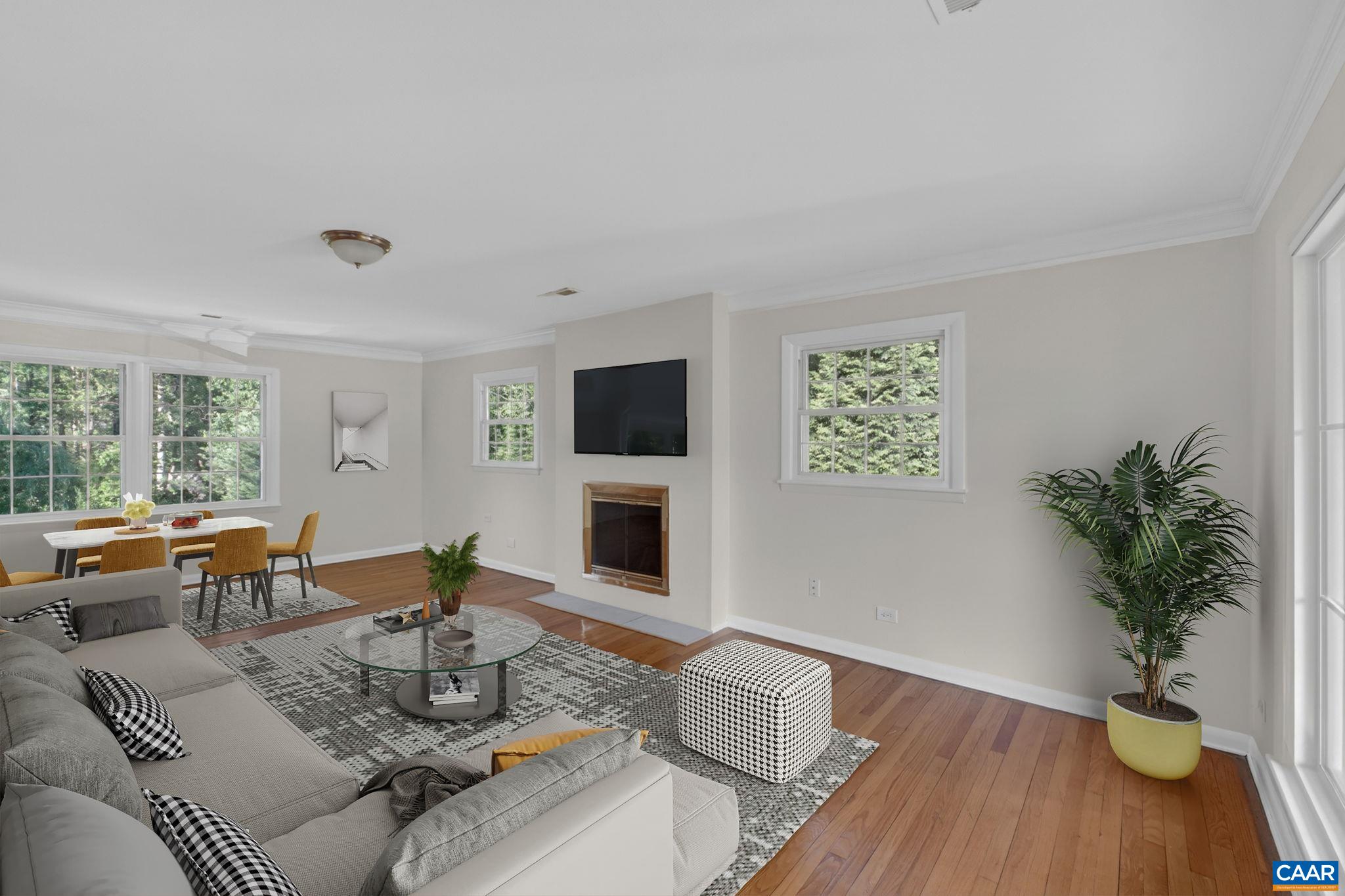 virtually staged to show one possible furniture layout.