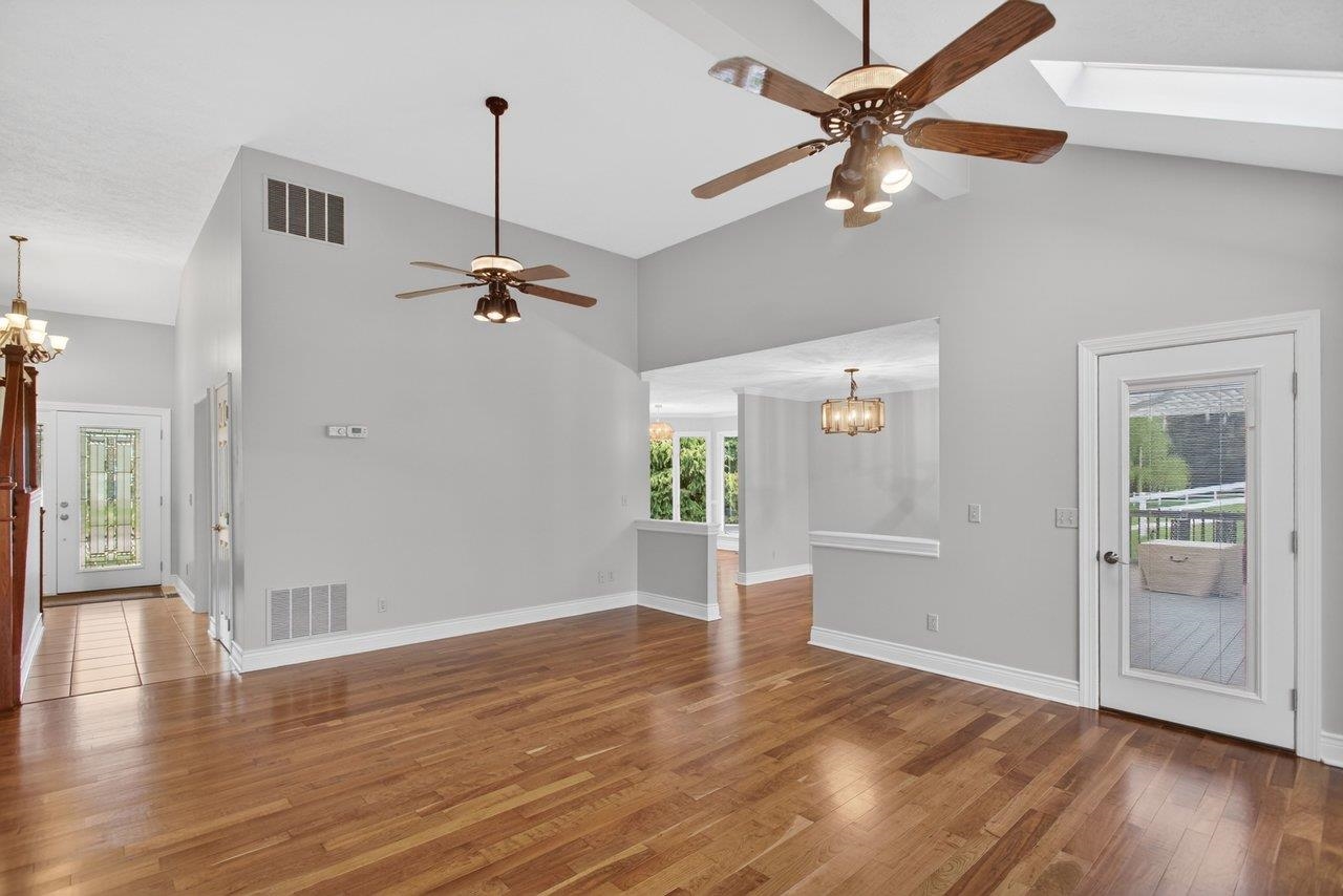 Newly refinished cherry hardwood floors throughout entire home.