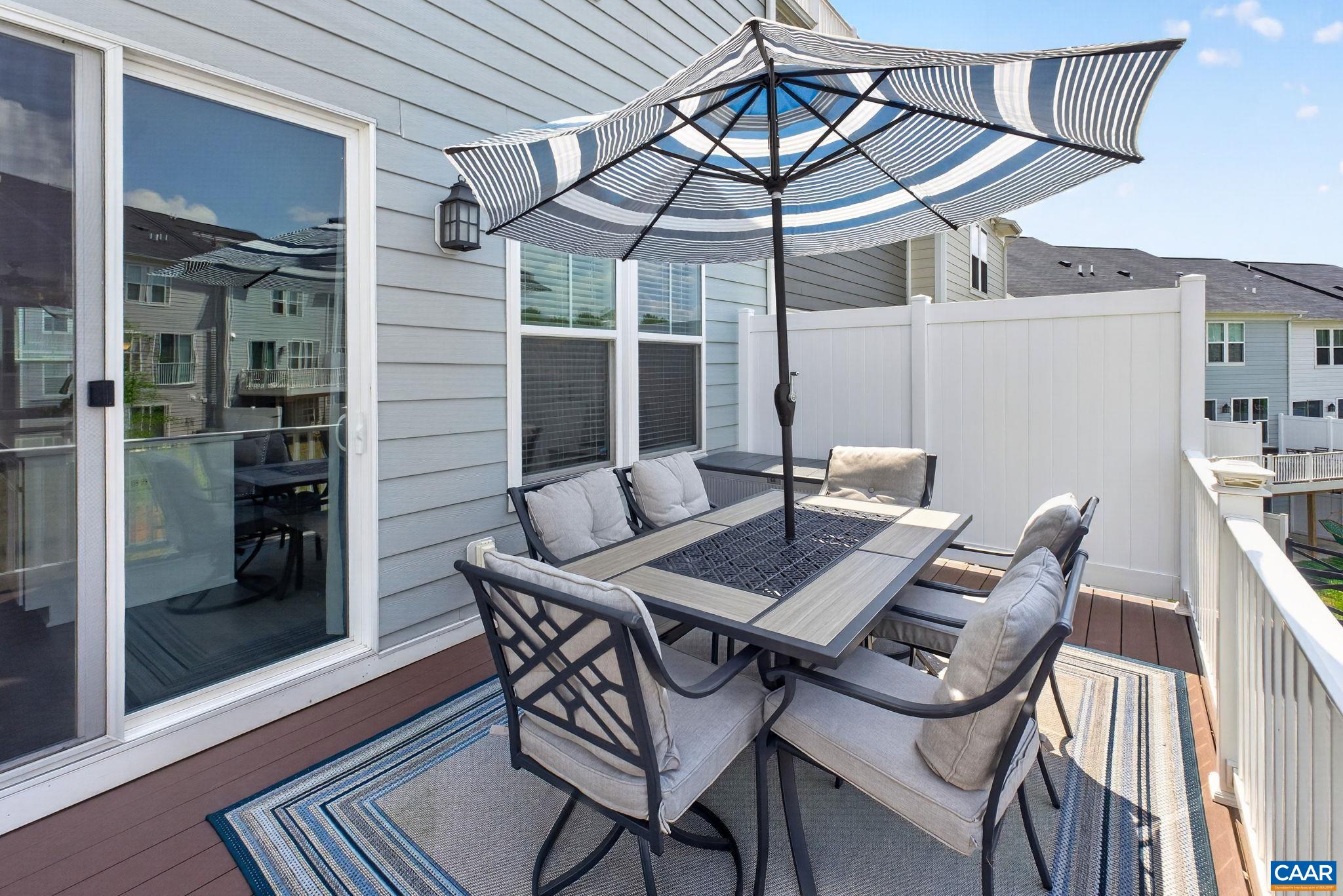 Low maintenance deck with privacy screening