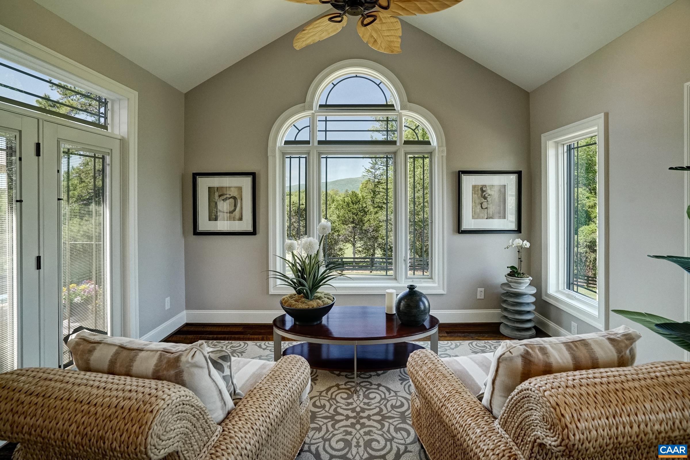 Quiet sitting room is the perfect spot to enjoy a book or relax.