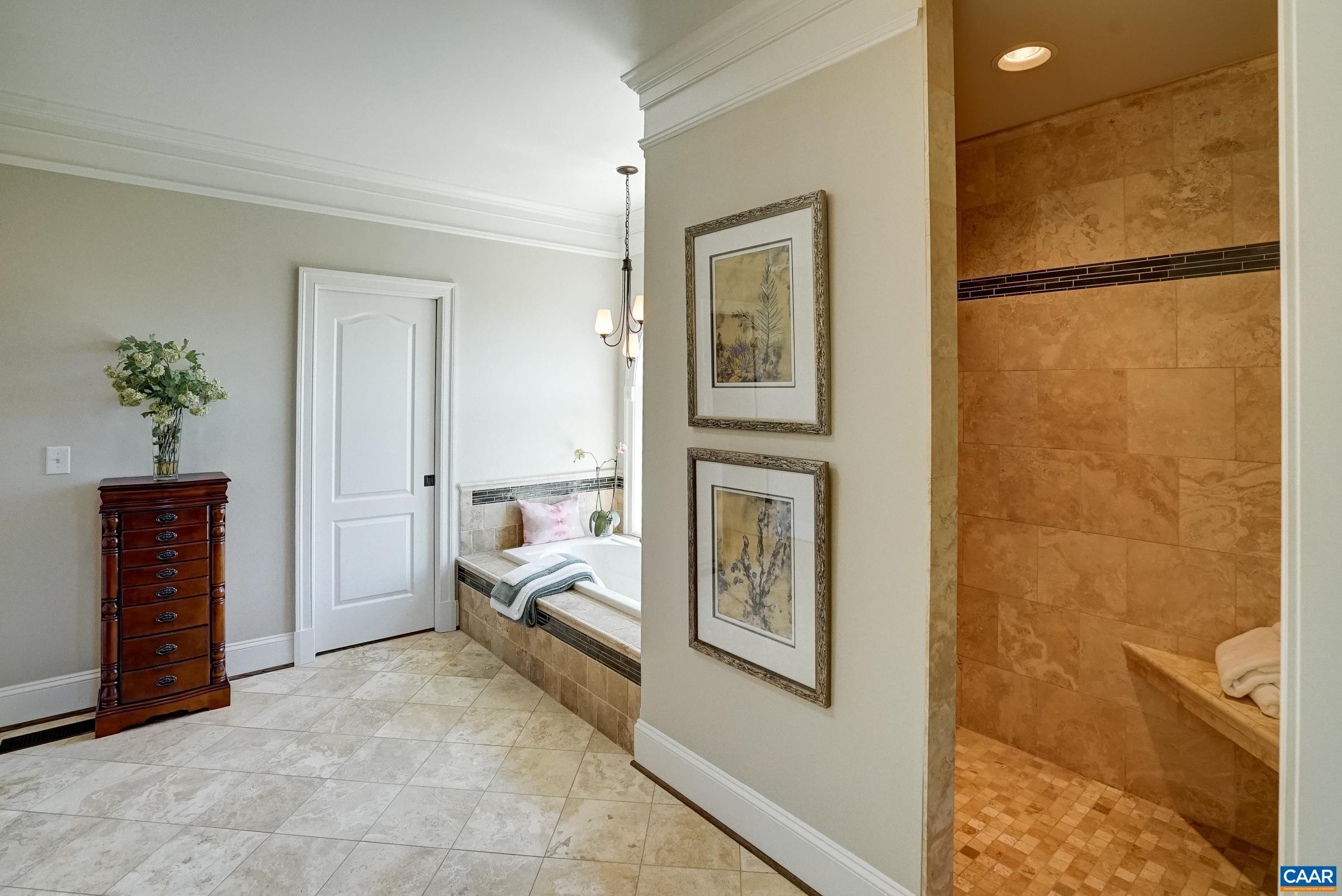 Walk-in tile shower