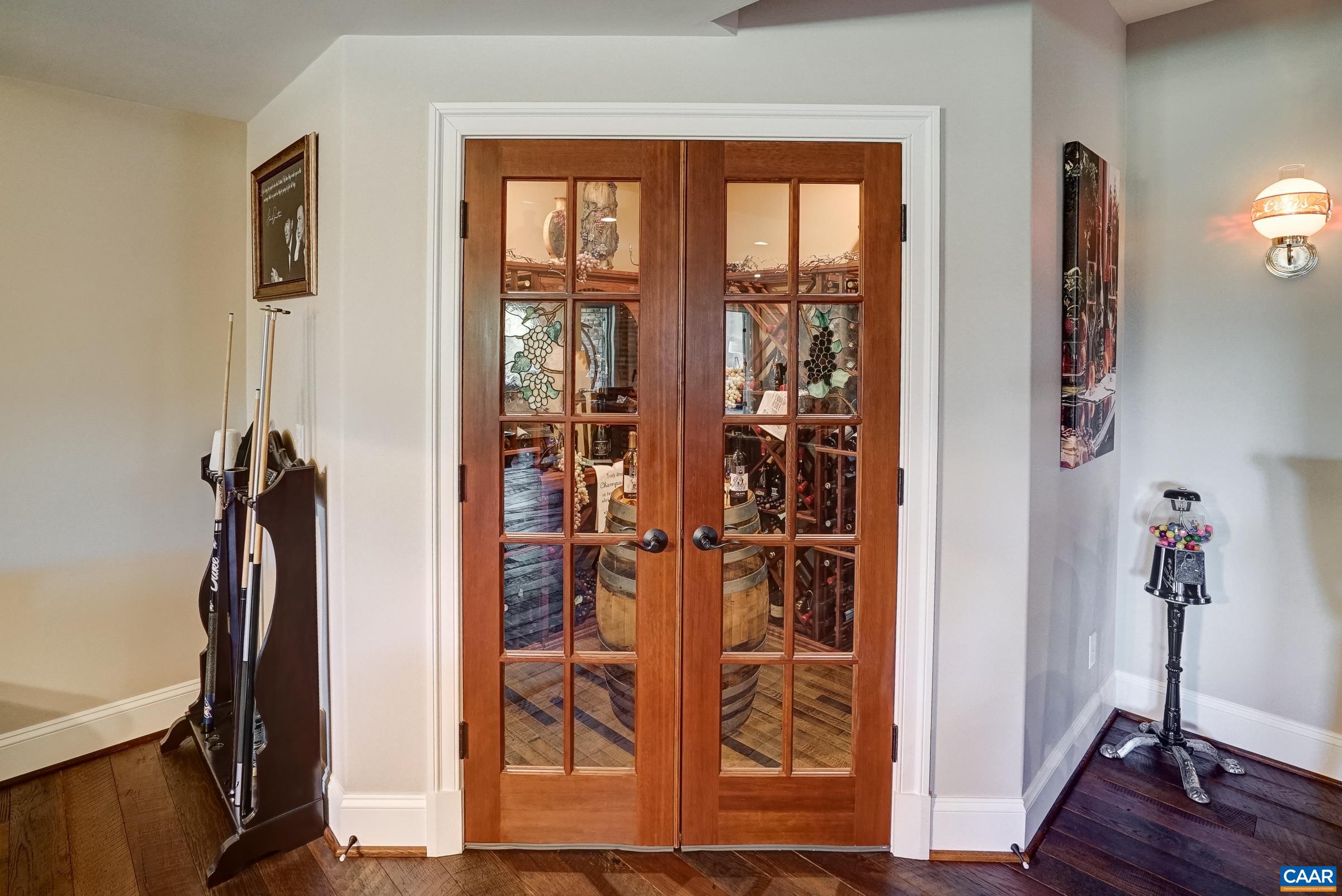 French doors to wine storage!