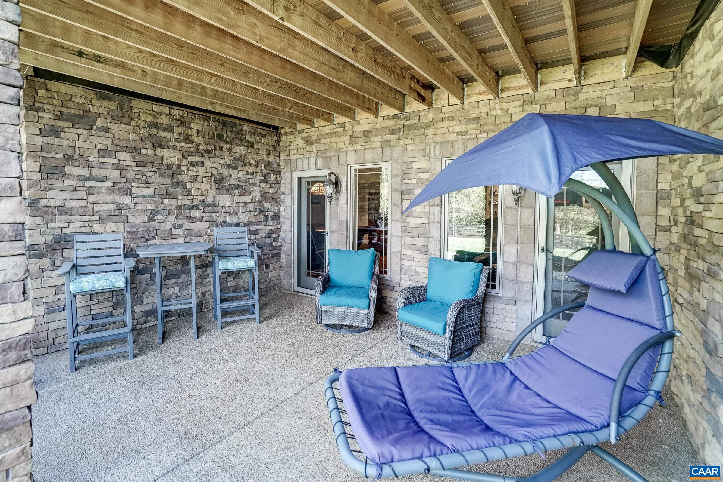 Relax in the shady covered patio area.