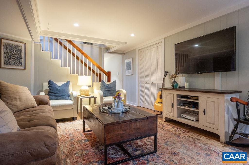 There is a large walk-in storage closet through the double doors off of the family room