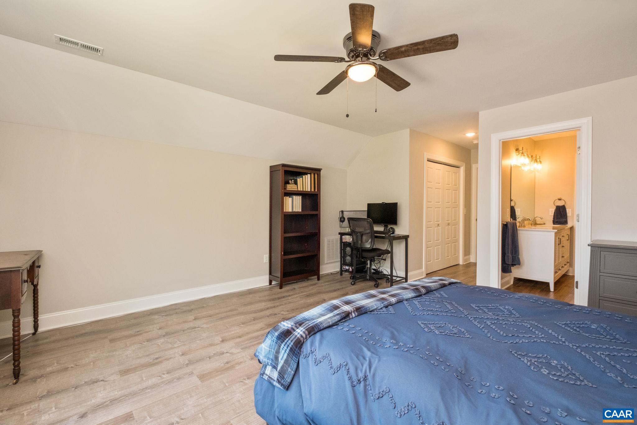 The en suite bathroom is in view from this angle.  The en suite bathroom is shared with the bonus room.