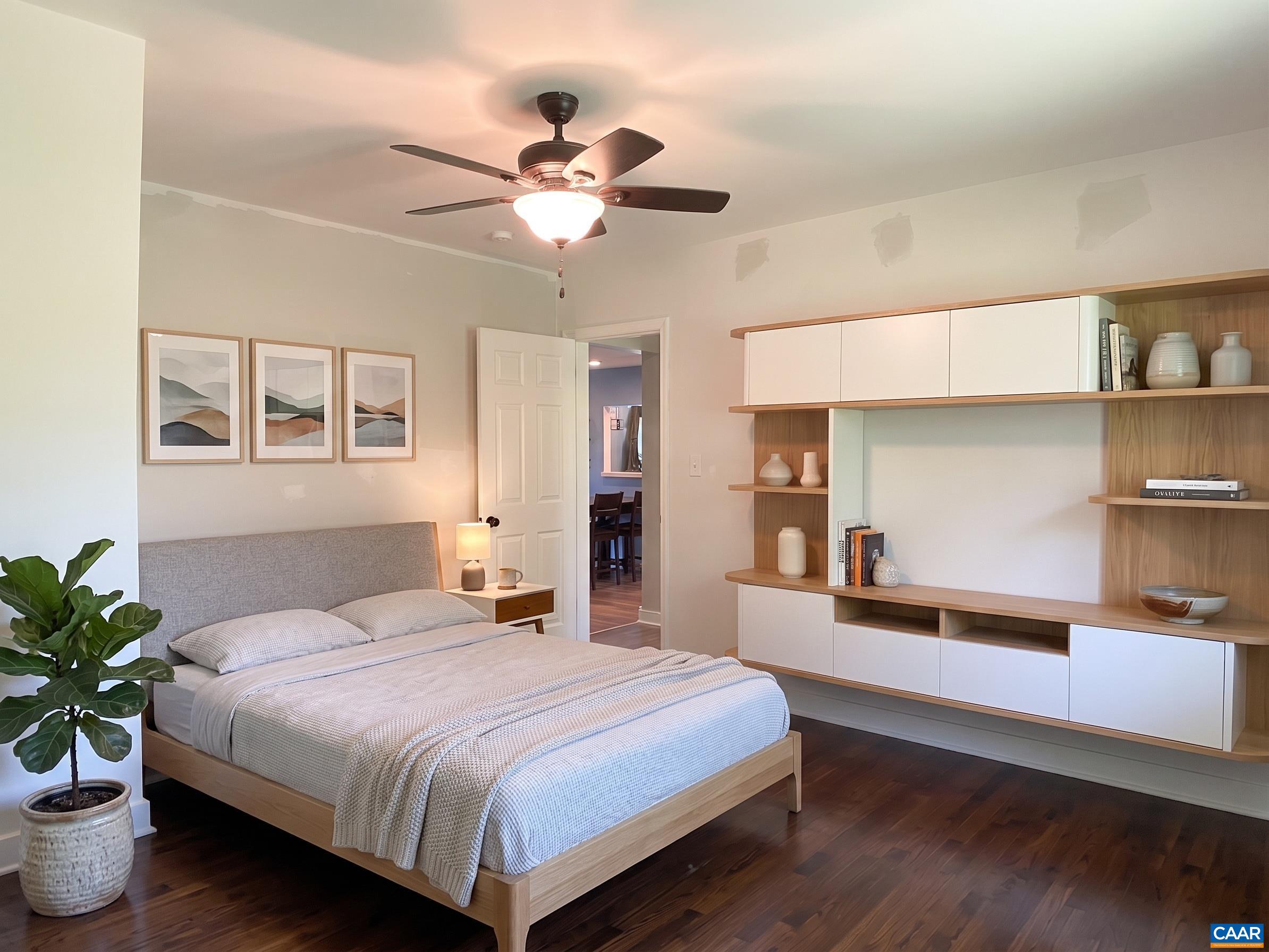 Virtually staged to show furniture layout options