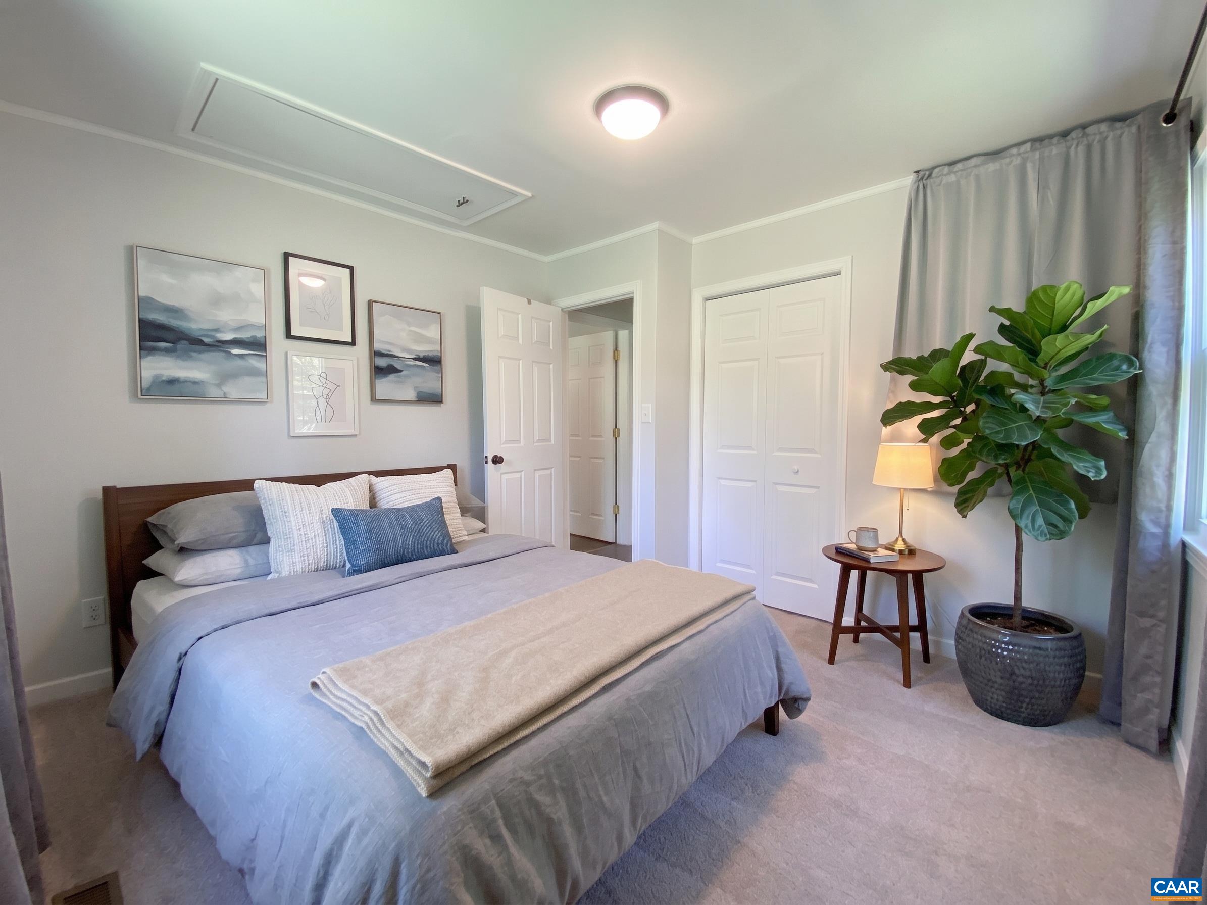 Virtually staged to show furniture layout options