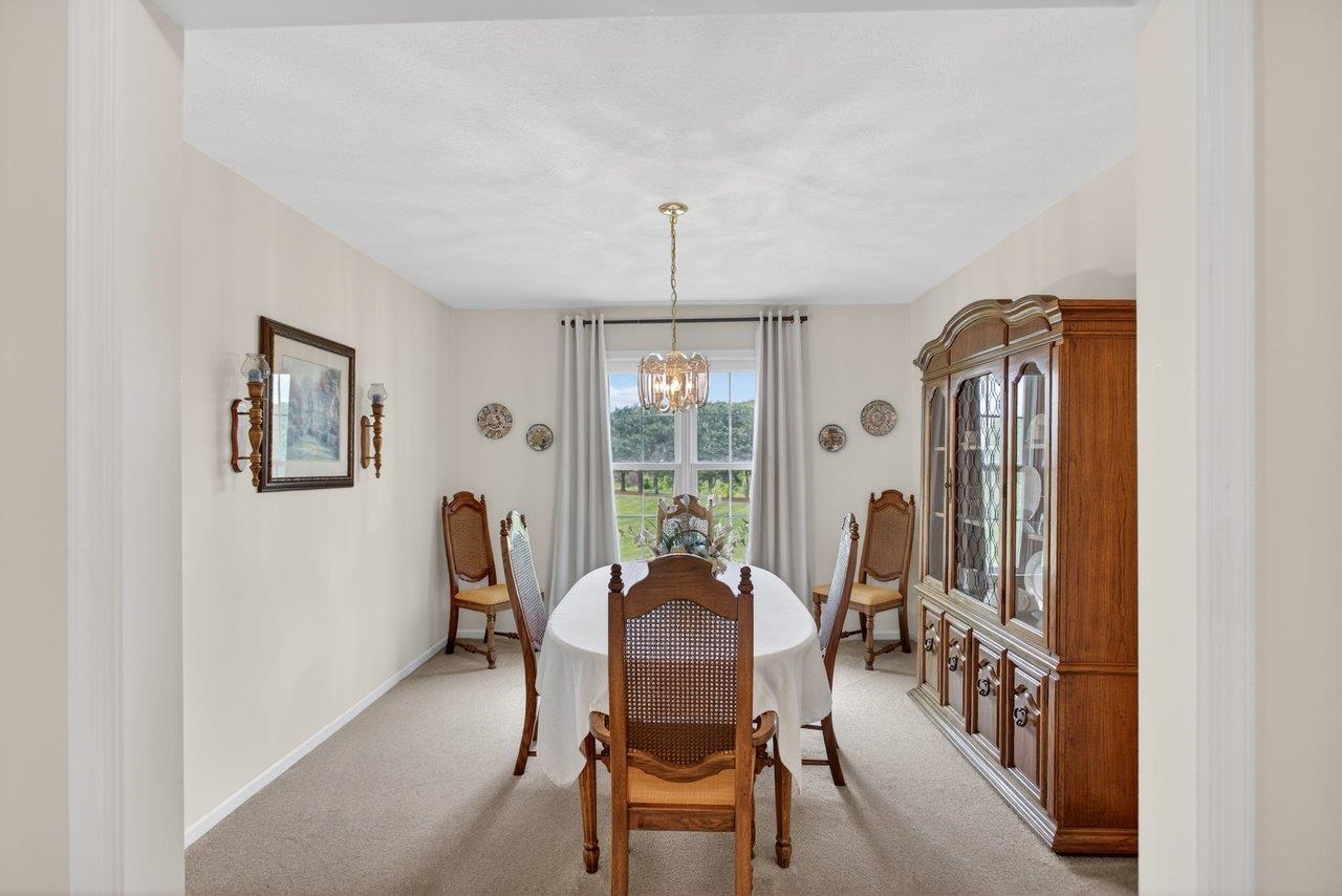 Features; carpet and beautiful views looking out over the back acreage.