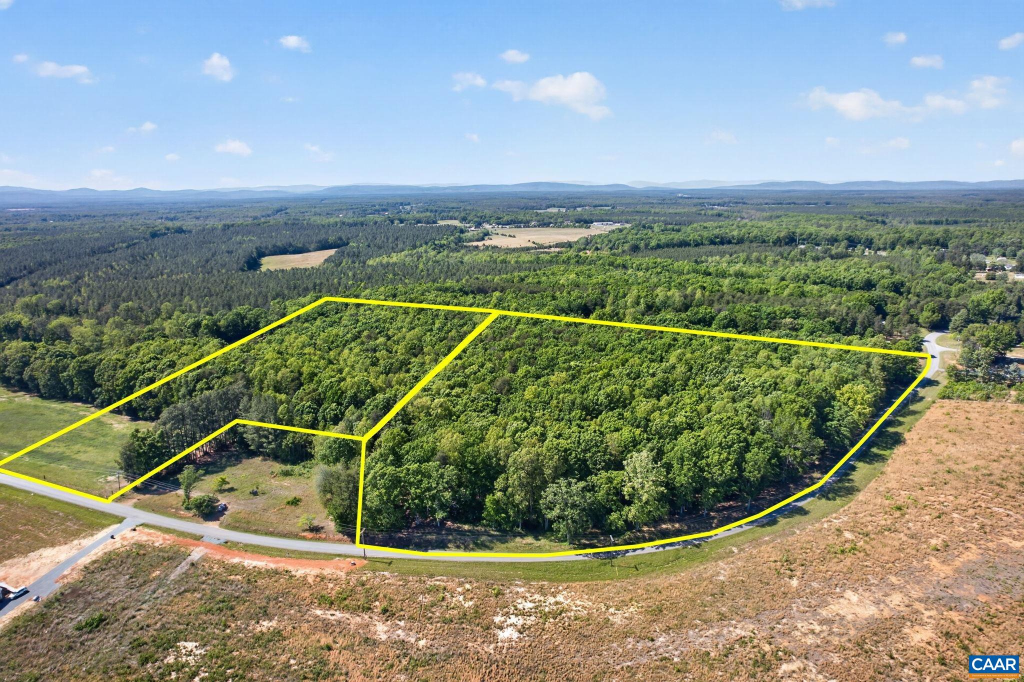 Parcel 2 on left and parcel 1 on right